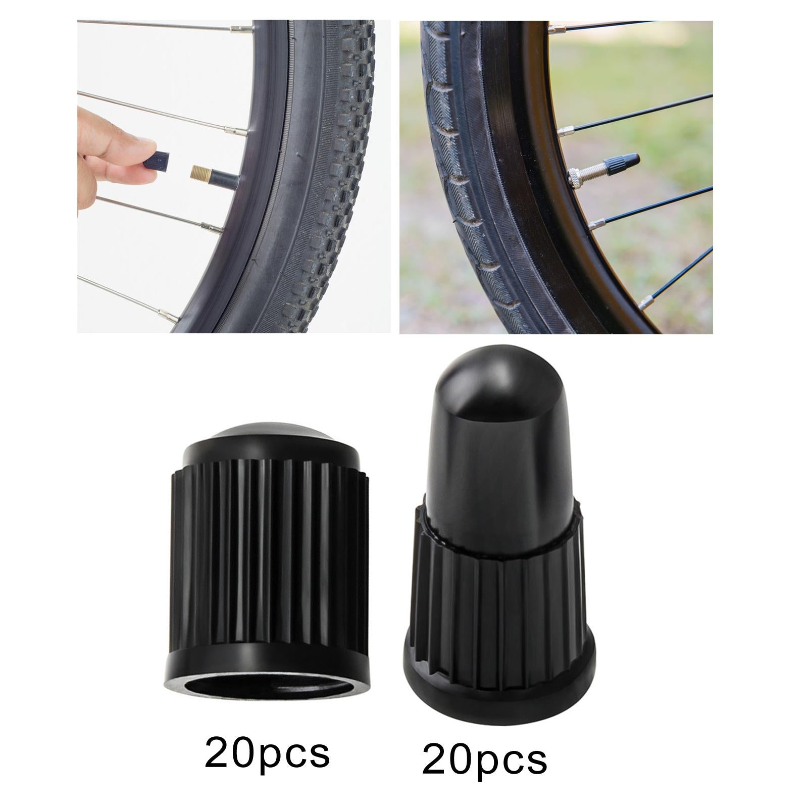 2xTire Valve Caps Portable Black Valve Stem Caps for Cycling Outdoor Repairing Style A