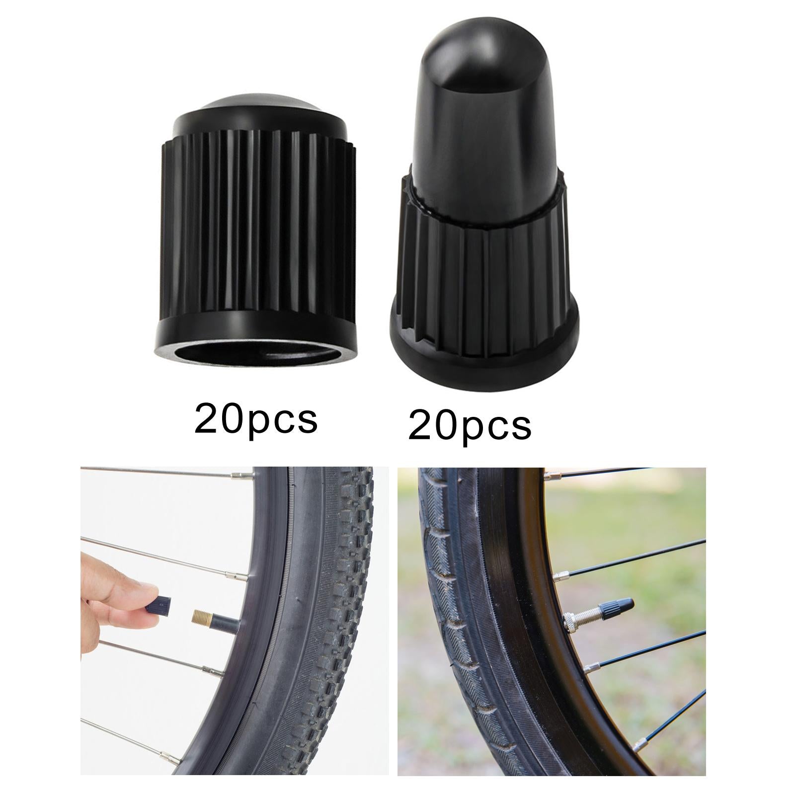 3xTire Valve Caps Portable Black Valve Stem Caps for Cycling Outdoor Repairing Style A