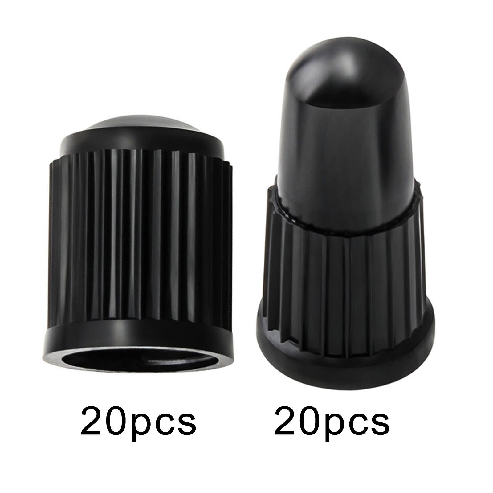 2xTire Valve Caps Portable Black Valve Stem Caps for Cycling Outdoor Repairing Style A