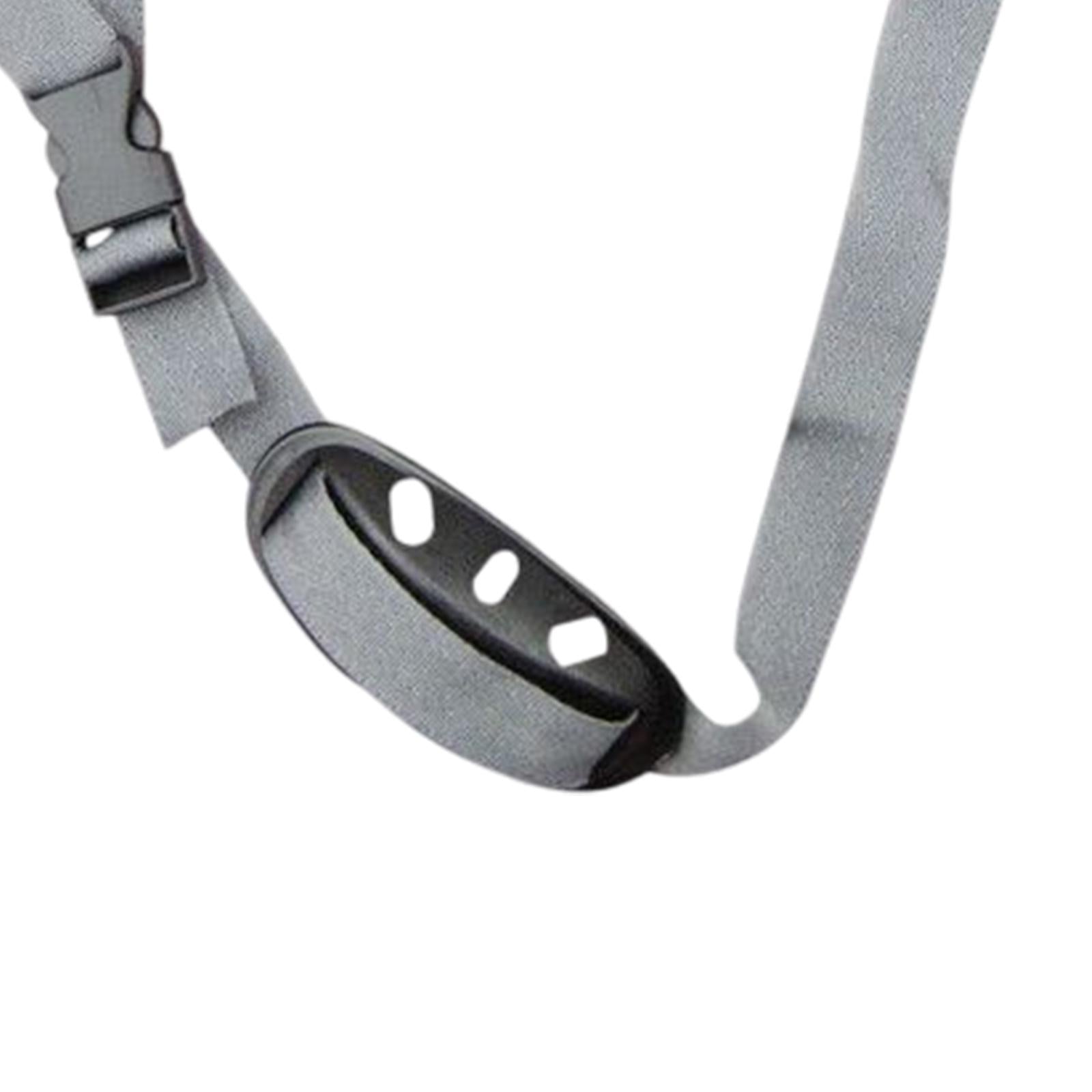2xHelmet Chin Strap Quick Release Buckle Cupped Hard Hat Chin Strap Attachment Horizontal Hole Gray