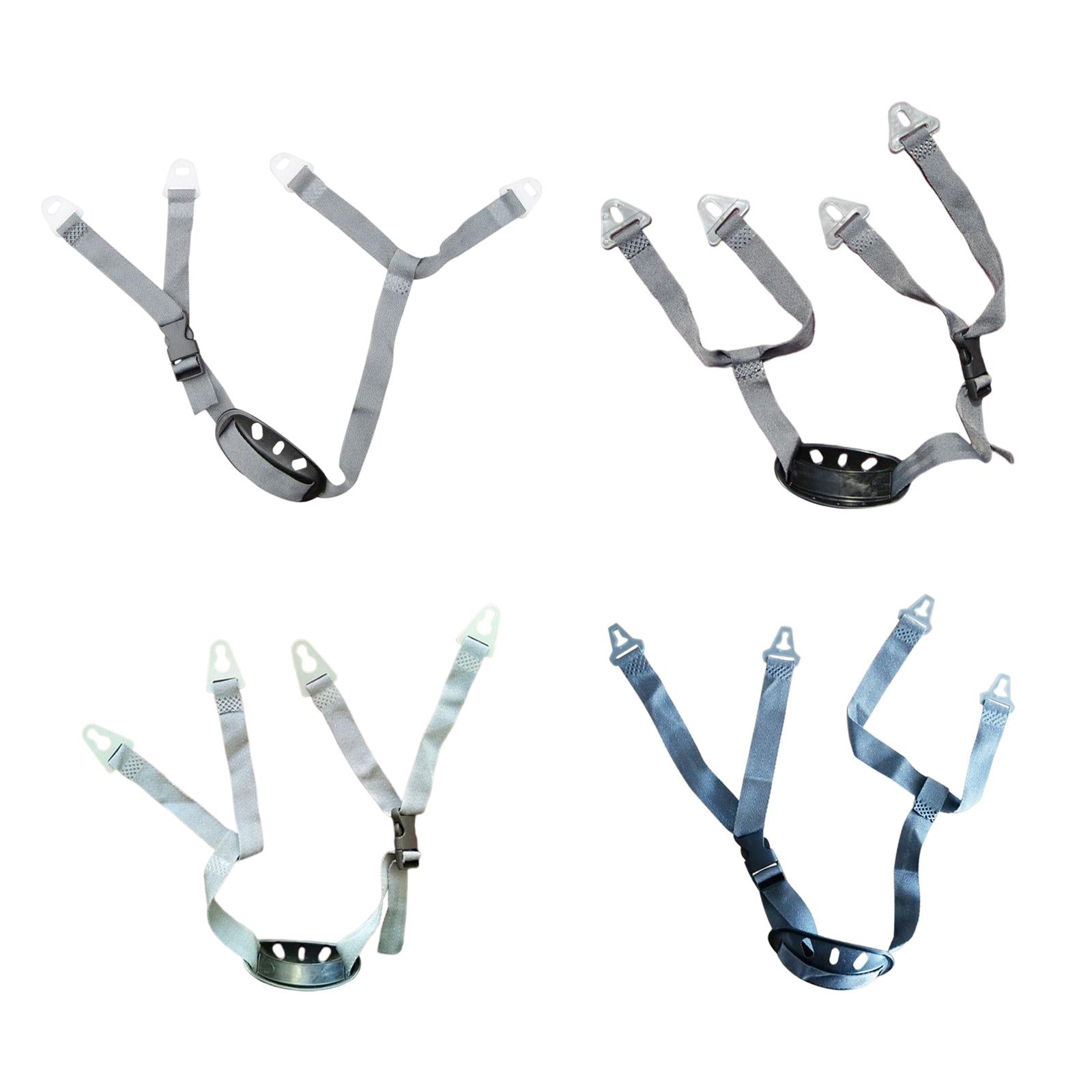 2xHelmet Chin Strap Quick Release Buckle Cupped Hard Hat Chin Strap Attachment Horizontal Hole Gray