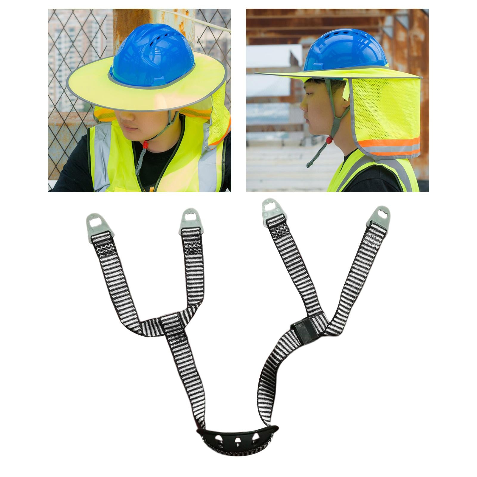 2xHard Hat Chin Strap Adjustable Y Type Helmet Strap for Bike Skiing Climbing 1 Buckle Chin Rest