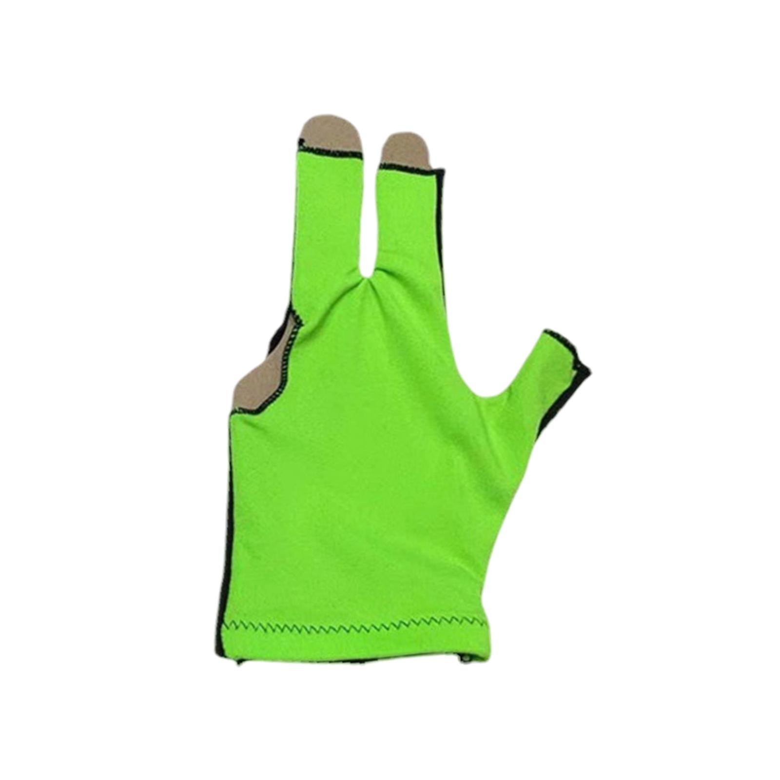 4xSnooker Open Pool Cue Glove Mitts Snooker Cue Glove 3 Fingers Billiard Glove Black Green