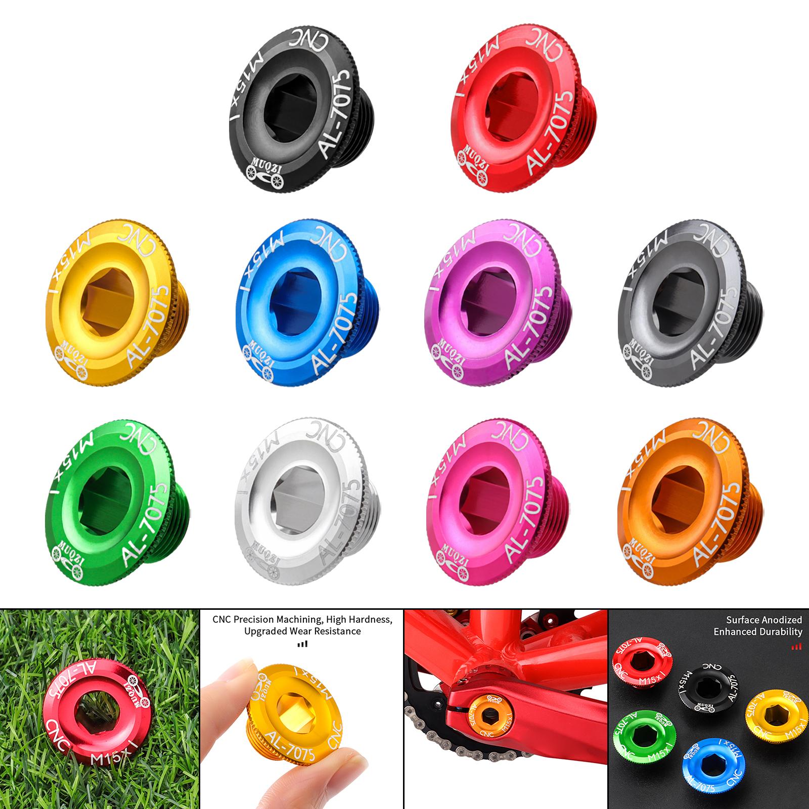 2xBicycle Crank Cover Aluminum Alloy Arm Bike Crankset Bolt for Road Bikes BMX Black