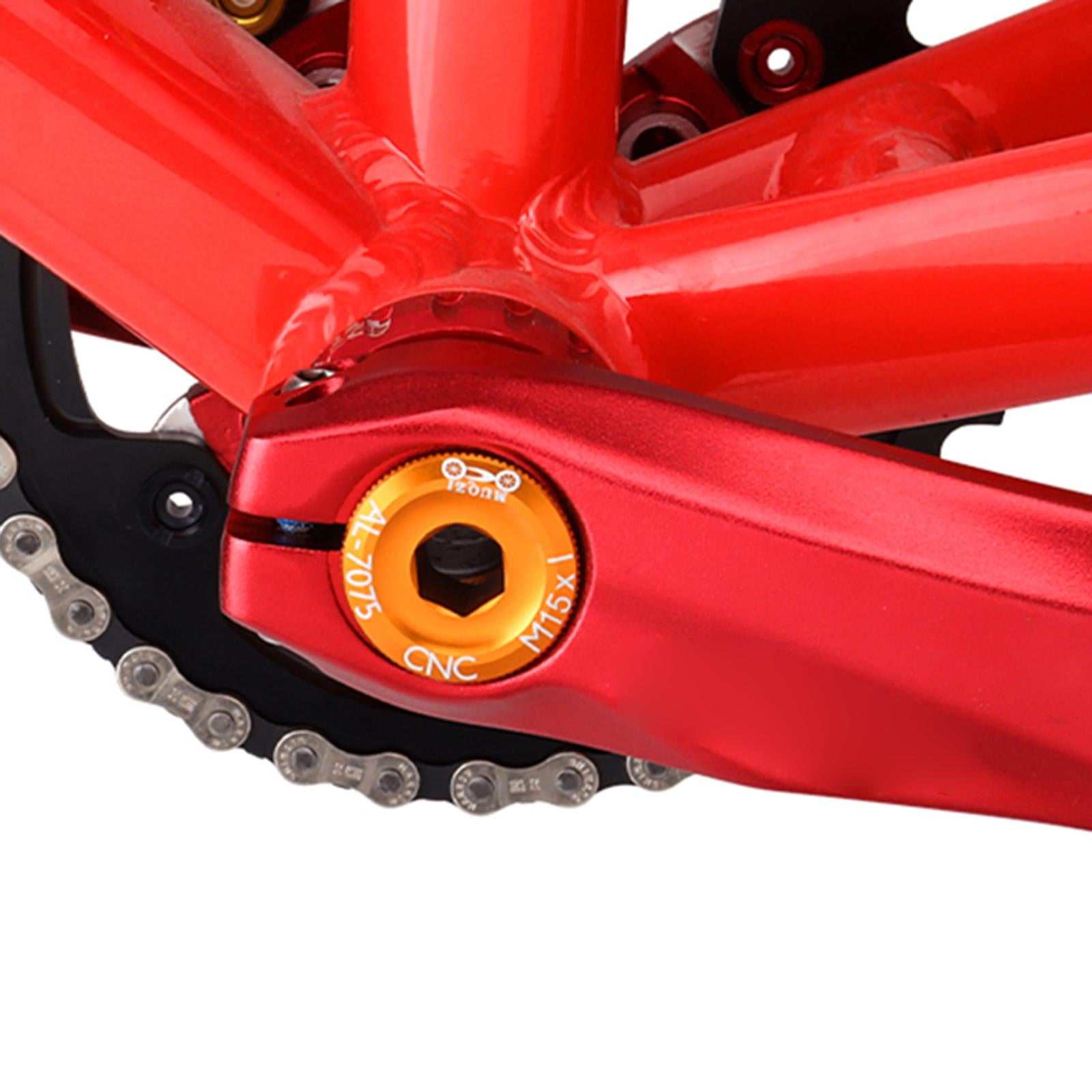 2xBicycle Crank Cover Aluminum Alloy Arm Bike Crankset Bolt for Road Bikes BMX Orange