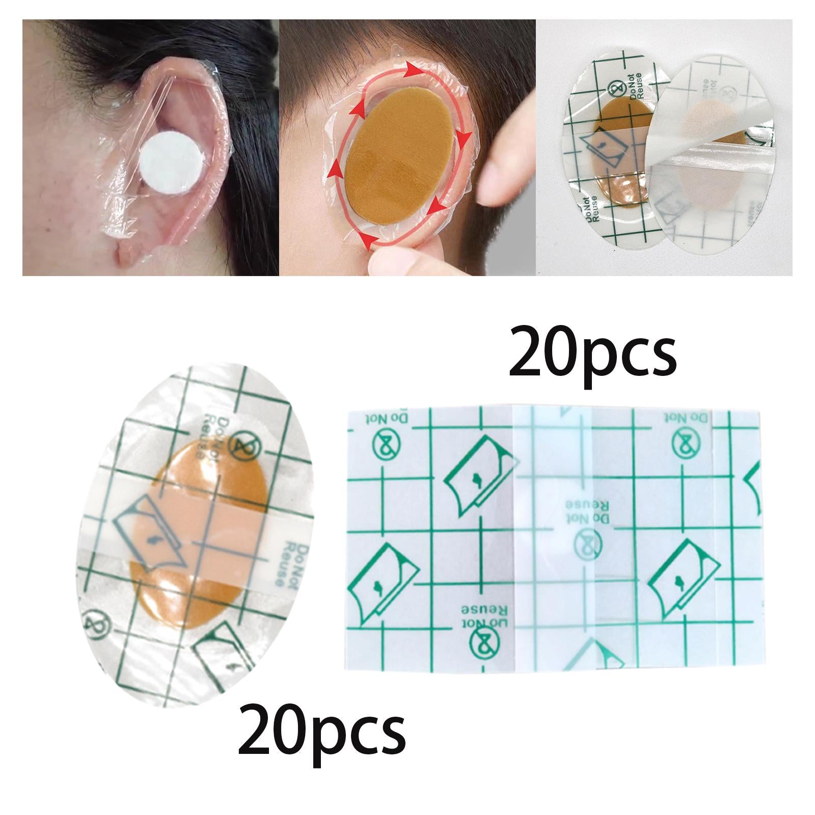 4x20Pcs Ear Stickers Soft Waterproof Ear Protectors for Shower Newborn Infants 4.4cmx6.8cm