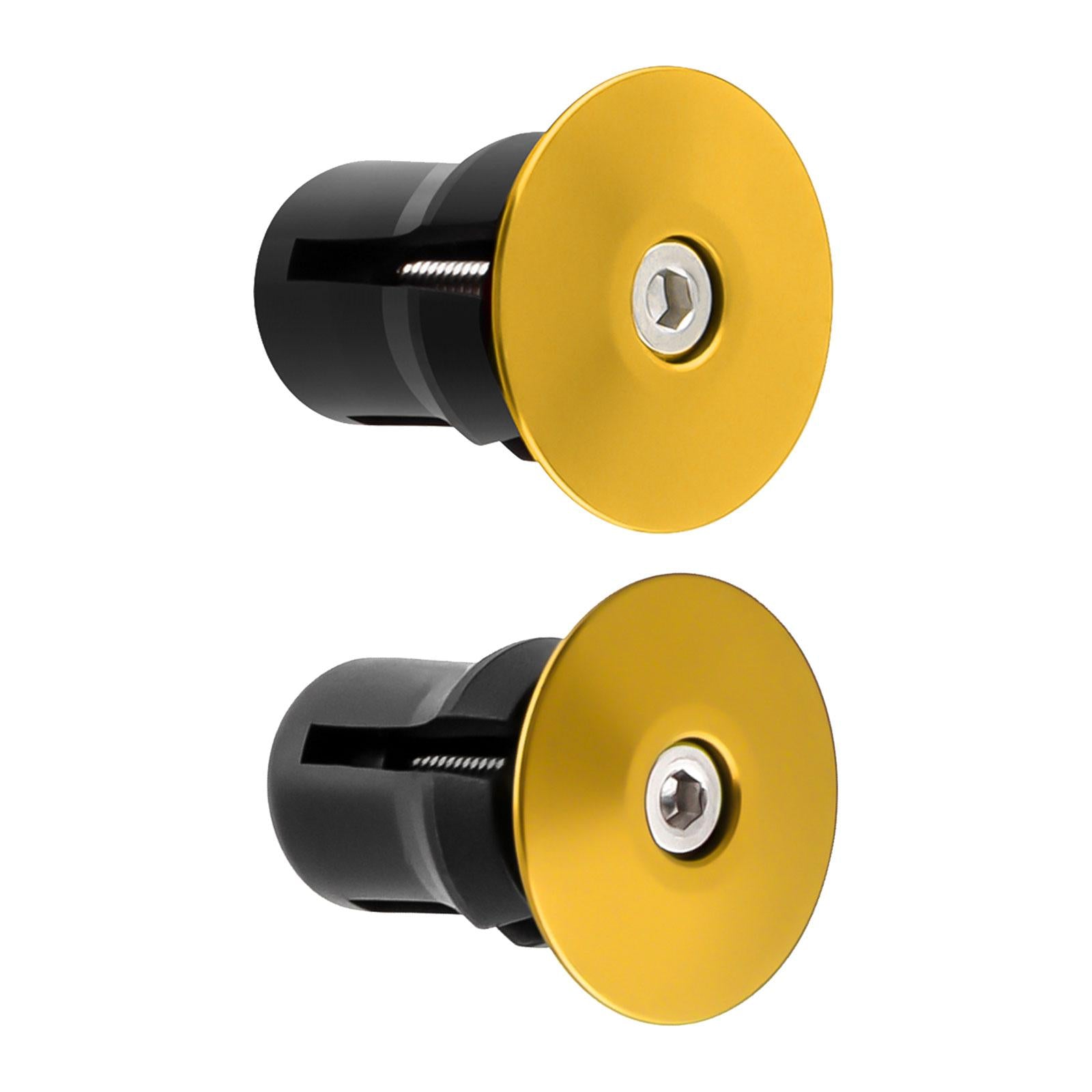 3x2x Bike Handle Bar Plugs Cap Bikes Bar End Plugs for BMX Cycling Most Bicycle Gold No Mark