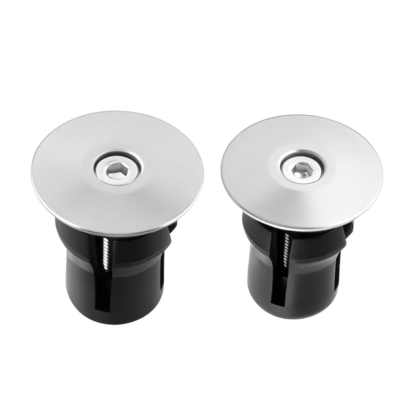 2x2x Bike Handle Bar Plugs Cap Bikes Bar End Plugs for BMX Cycling Most Bicycle Silver No Mark
