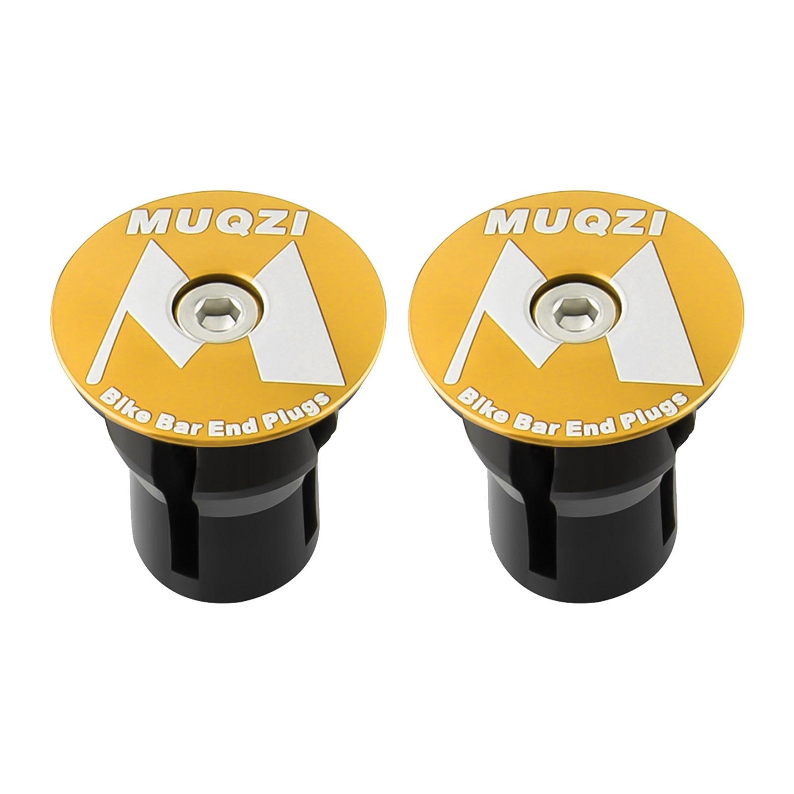 4x2x Bike Handle Bar Plugs Cap Bikes Bar End Plugs for BMX Cycling Most Bicycle Gold M Marks