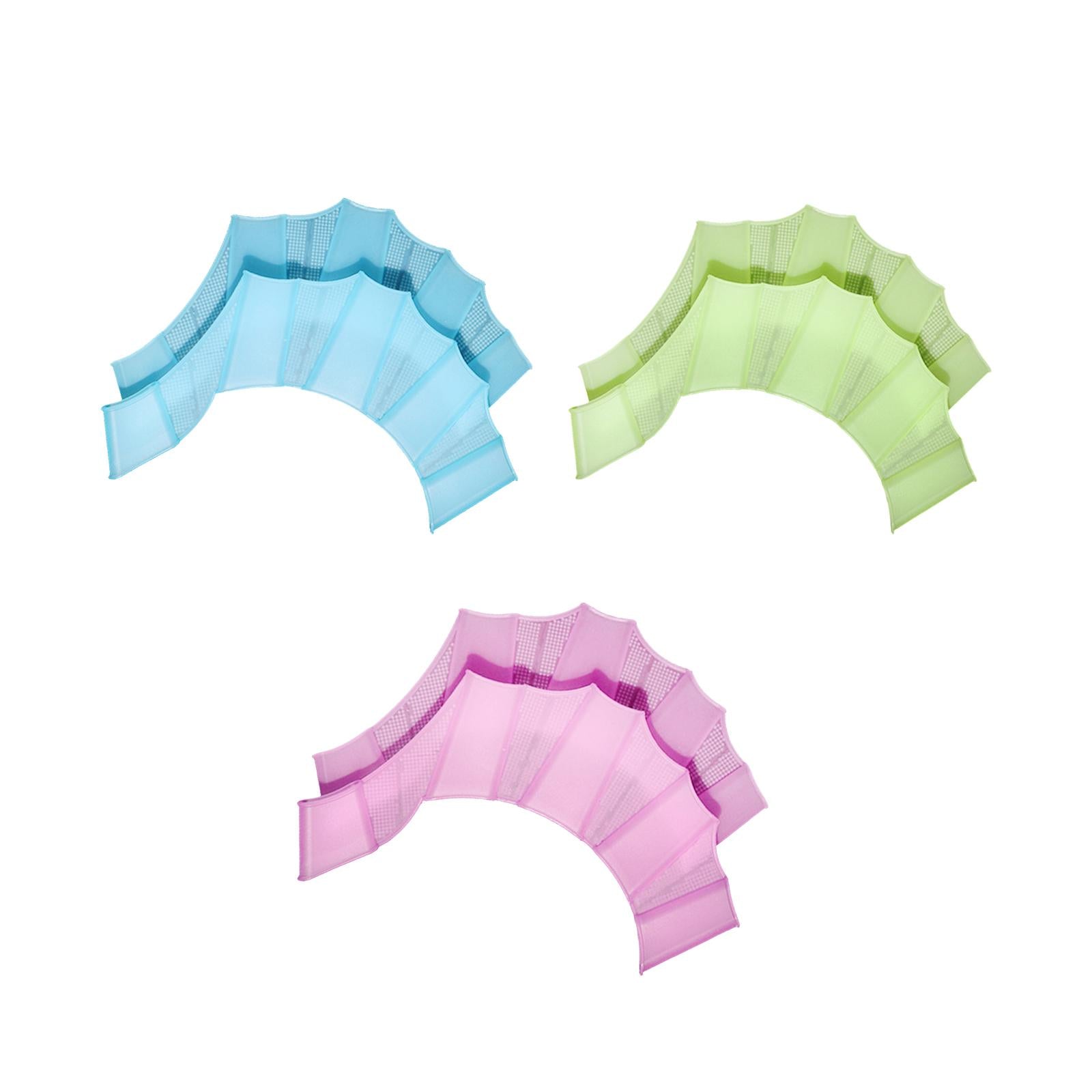 4xSwimming Hand Fins Webbed Swimming Gloves for Diving Swimming Water Exercise Blue S Kids
