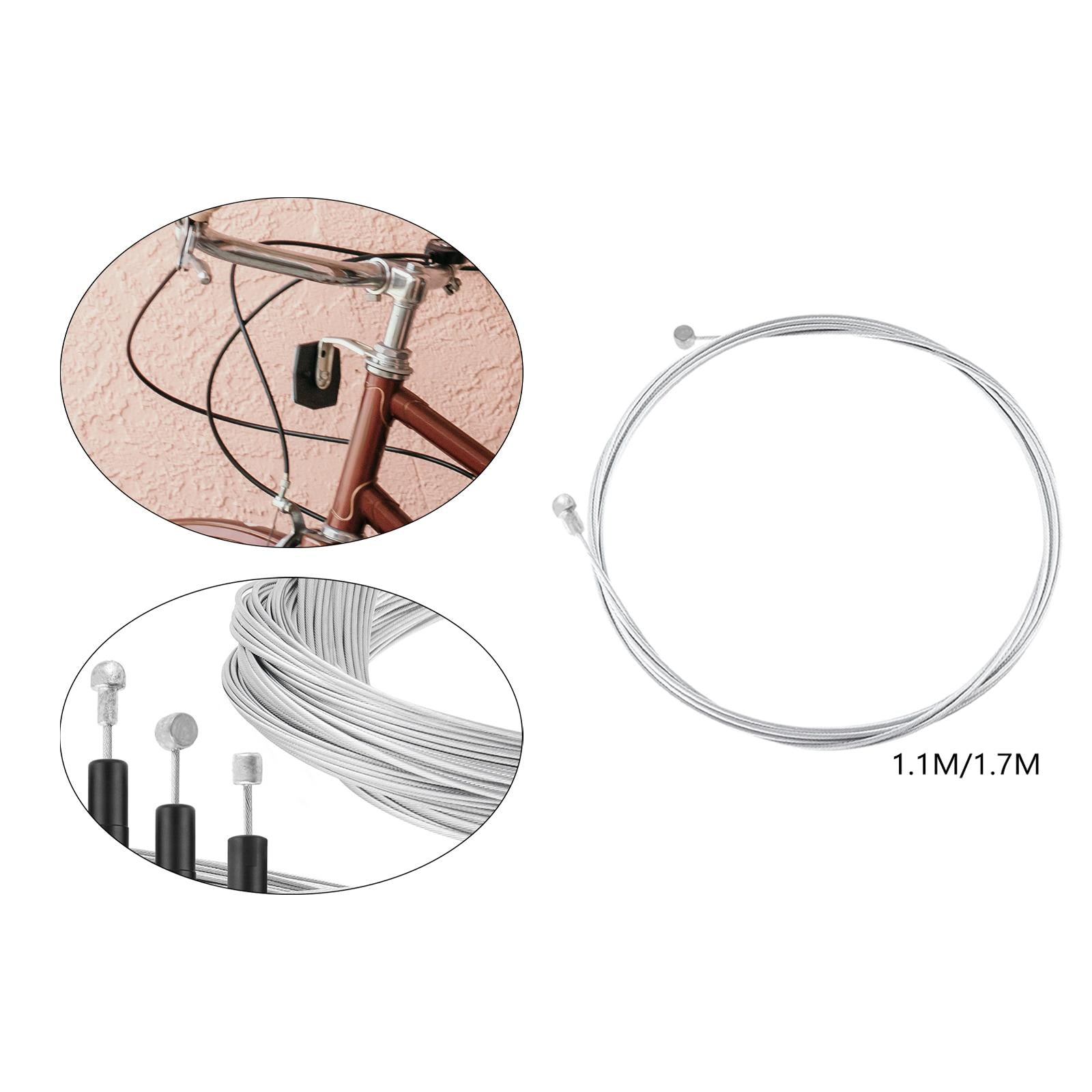 4xBike Brake Cable Brake Gear Equipment Repairing Universal Bicycle Brake Line 1.1M Front
