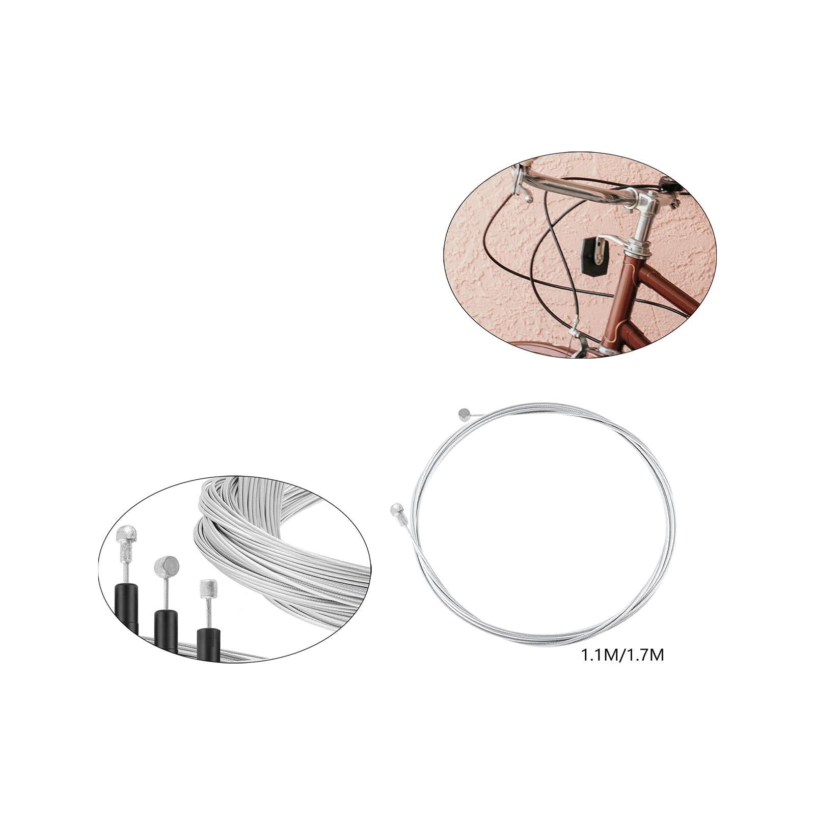 4xBike Brake Cable Brake Gear Equipment Repairing Universal Bicycle Brake Line 1.1M Front