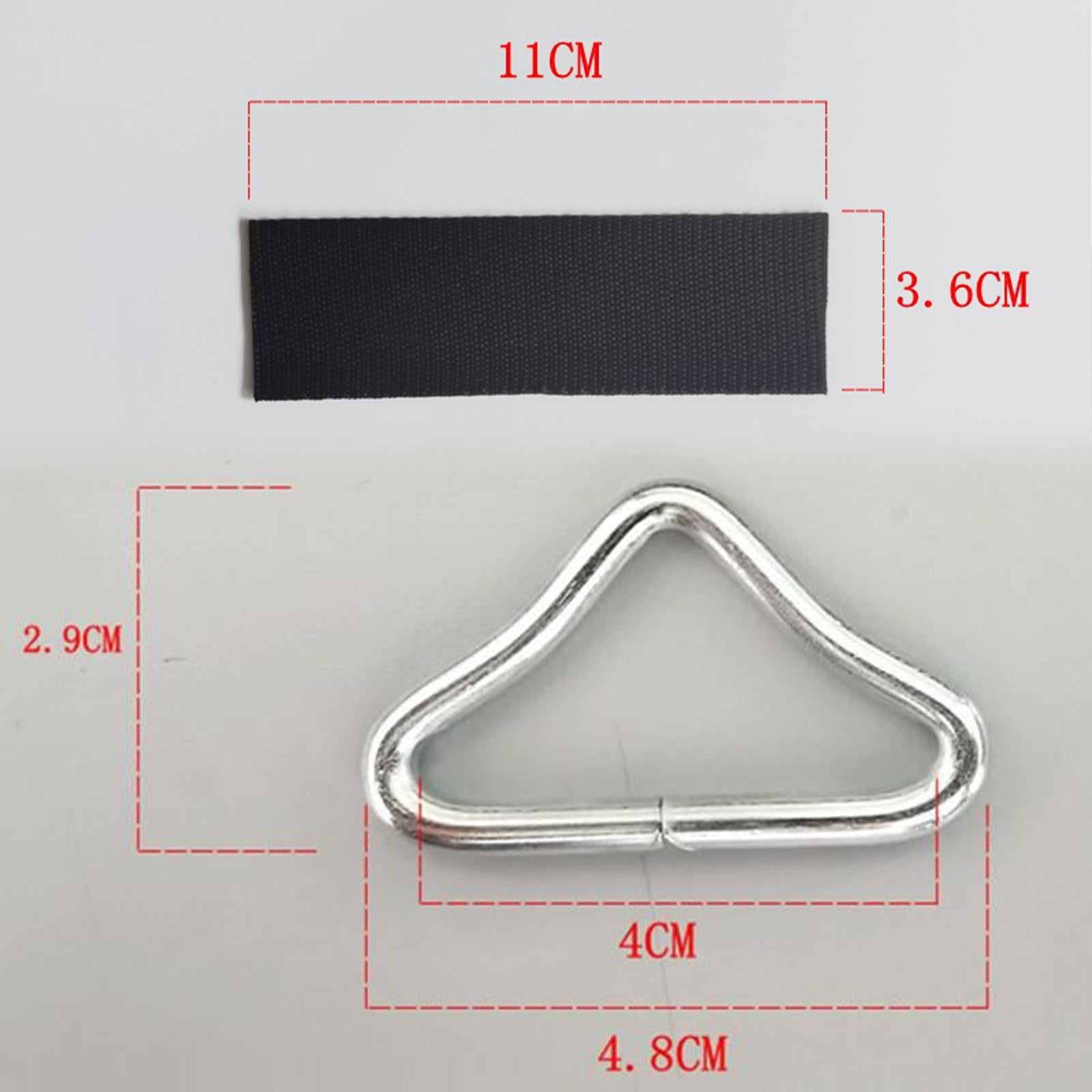 4x4Pcs V Shaped Rings Triangle Ring Buckles for Kids Trampoline Outdoor Repair with Straps
