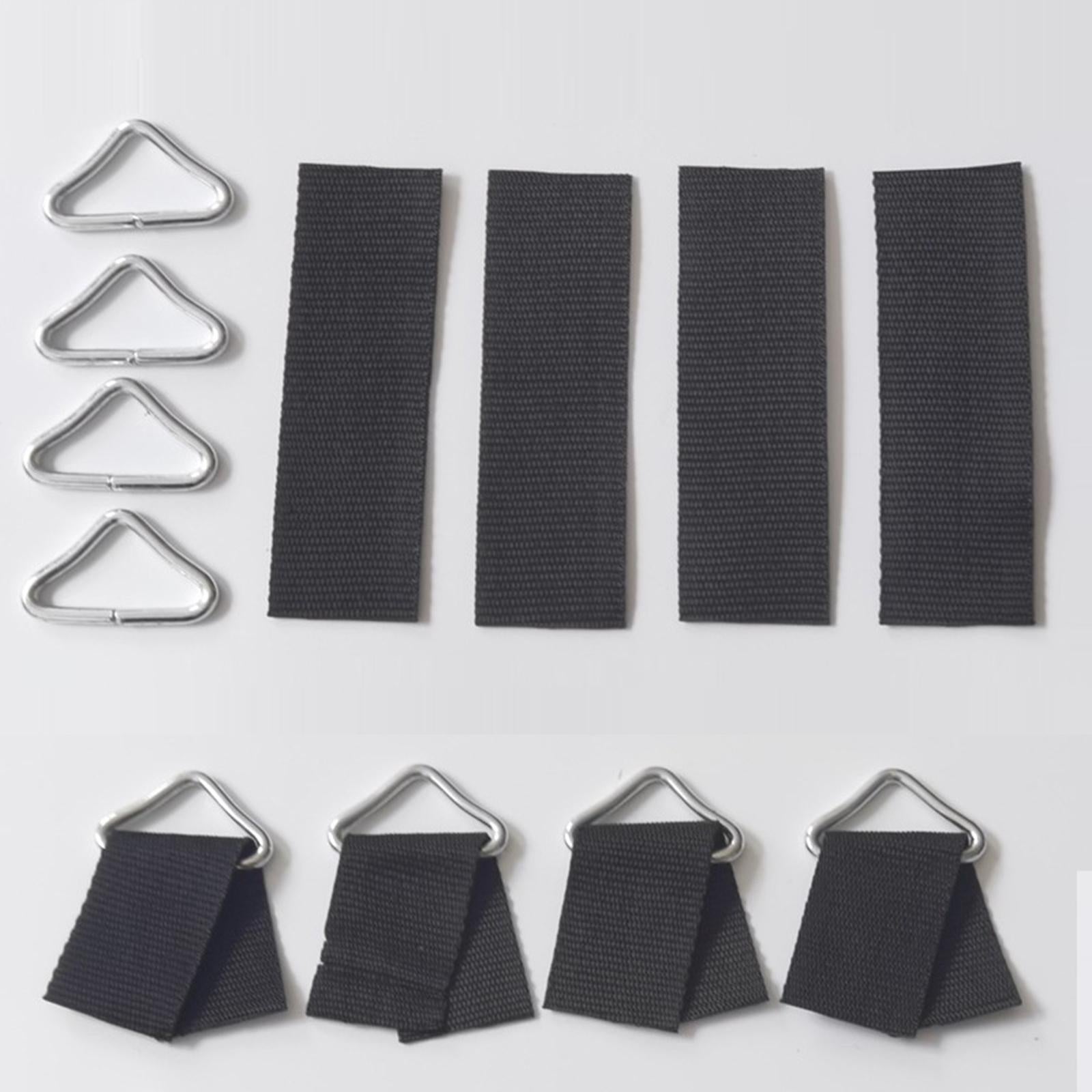 3x4Pcs V Shaped Rings Triangle Ring Buckles for Kids Trampoline Outdoor Repair with Straps