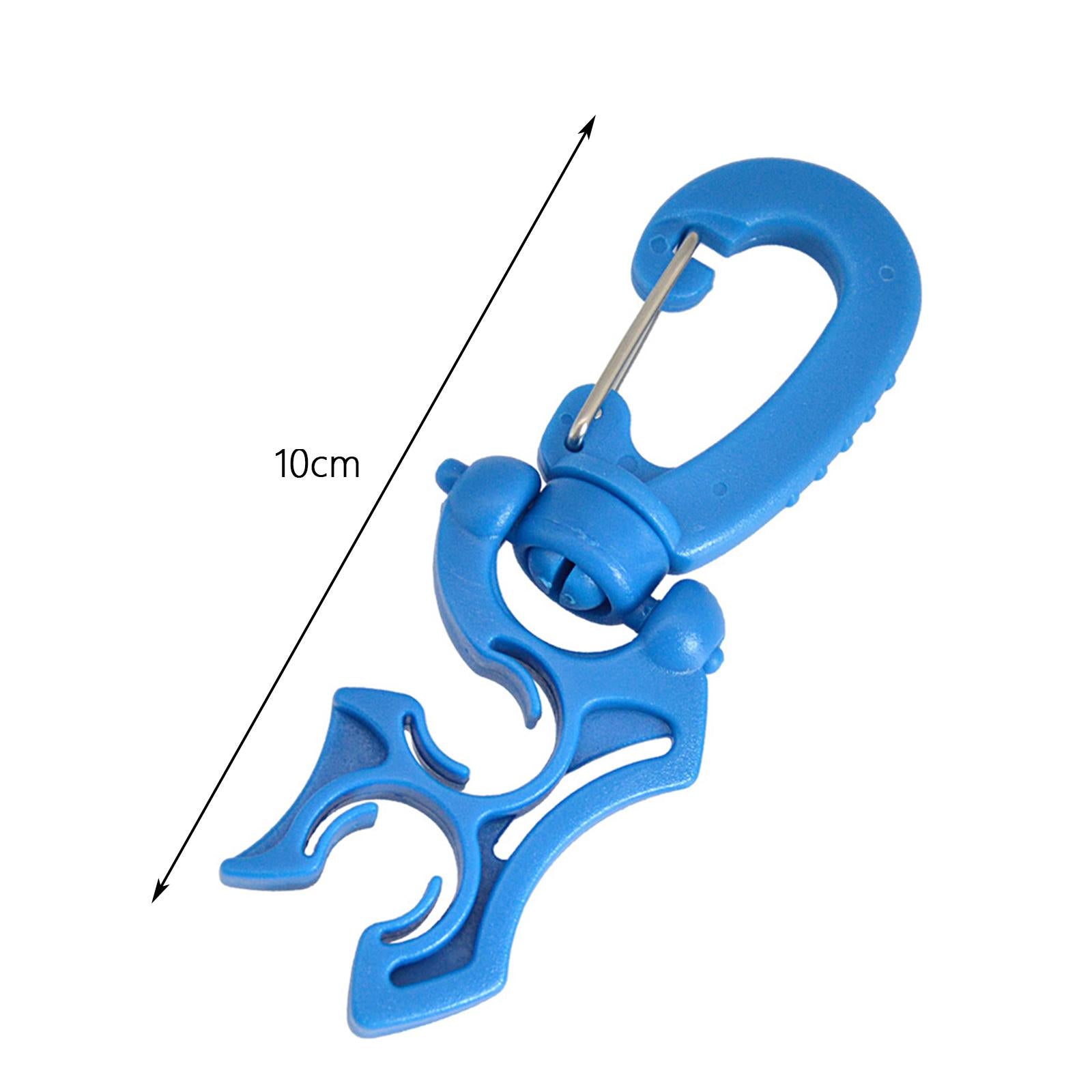 3xDiving Hose Holder Clip Snap Hook Double BCD Hose Holder Clip Gear Equipment Blue