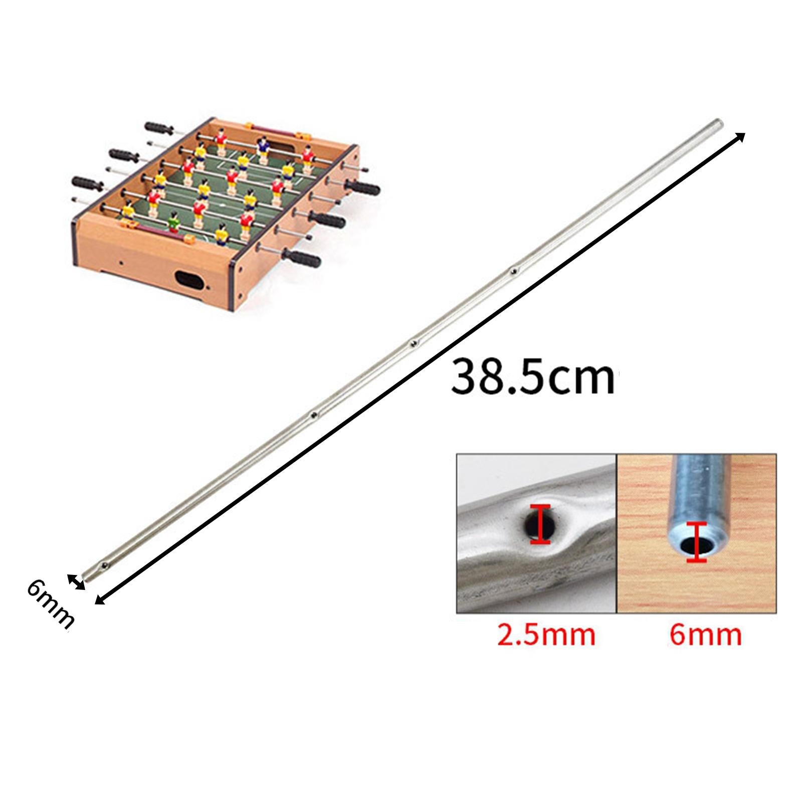2xSteel Rods Family Adult Kids Arcades Table Soccer Machine Foosball Table Rod 38.5cm Dia 6mm