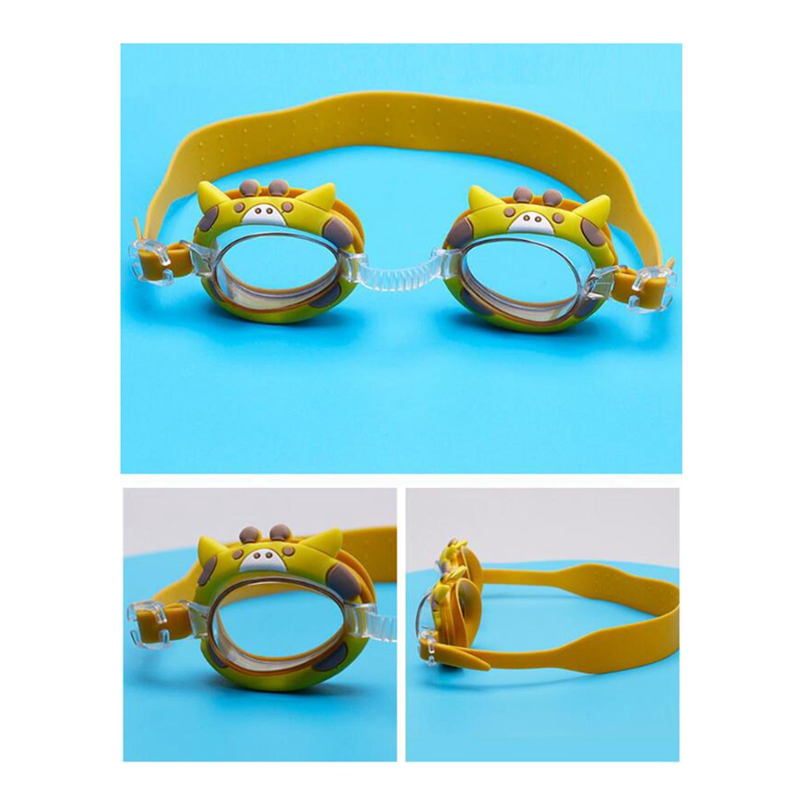 4xSwimming Goggles Teenager Child 2-12 Years Old Fashion Swim Goggles for Kids Fawn