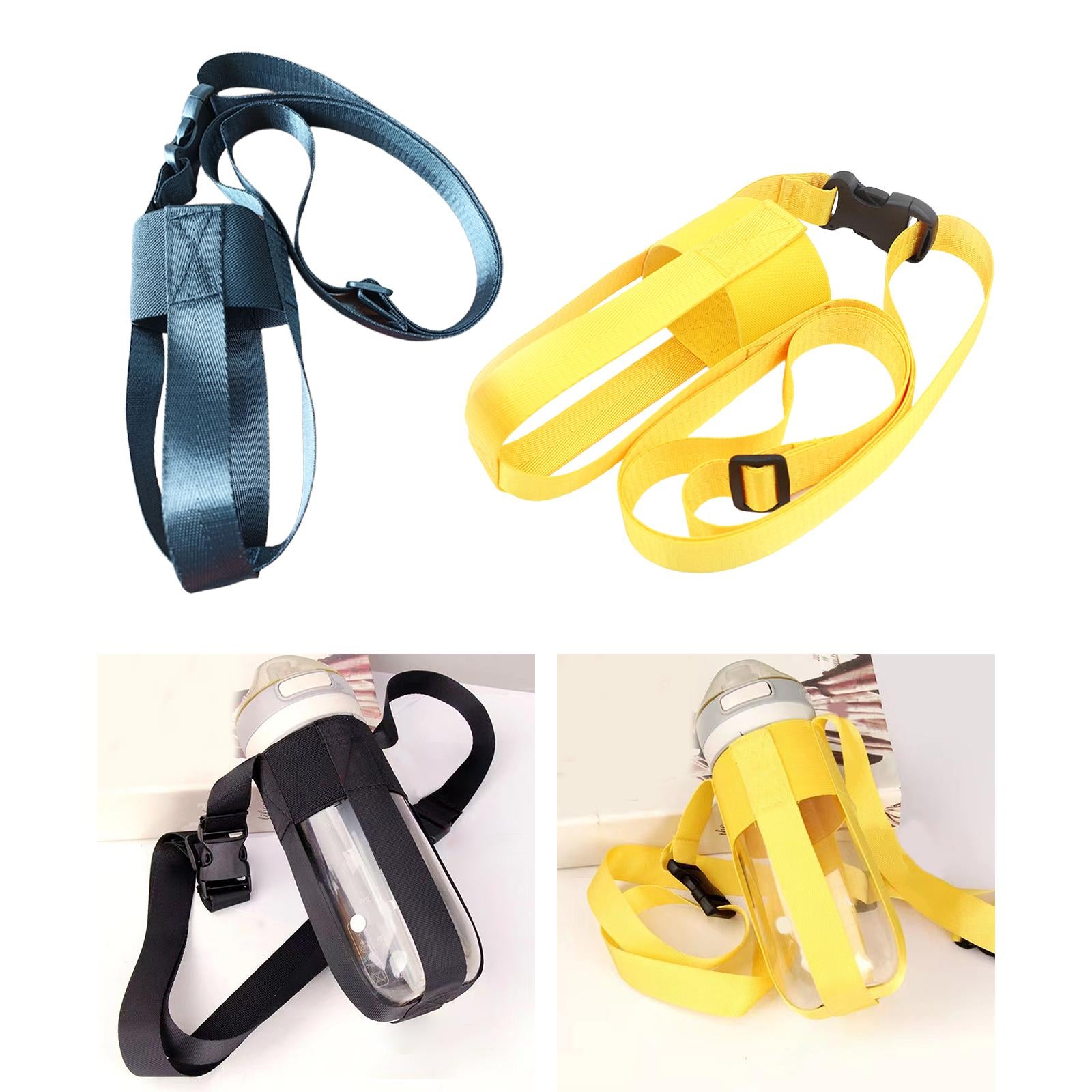 3xWater Bottle Holder Daily Use Hiking Outdoor Picnic Water Bottle Carrier Bag black