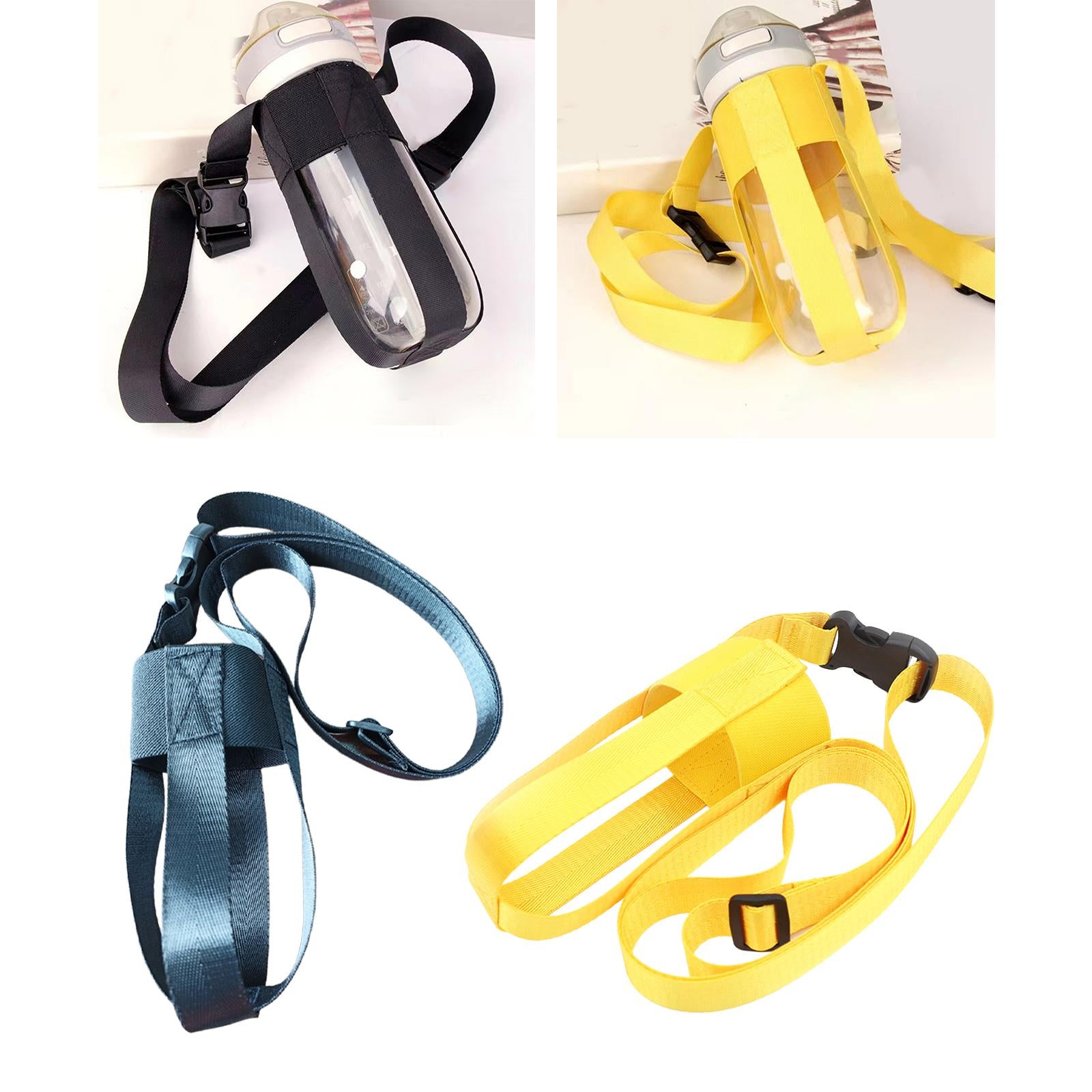 3xWater Bottle Holder Daily Use Hiking Outdoor Picnic Water Bottle Carrier Bag black