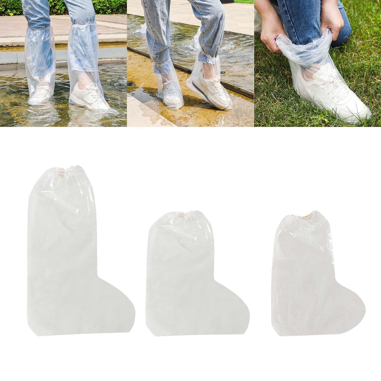 2x1PC Disposable Shoe Cover Waterproof Rainy Day Use Clear Rain Boots Cover