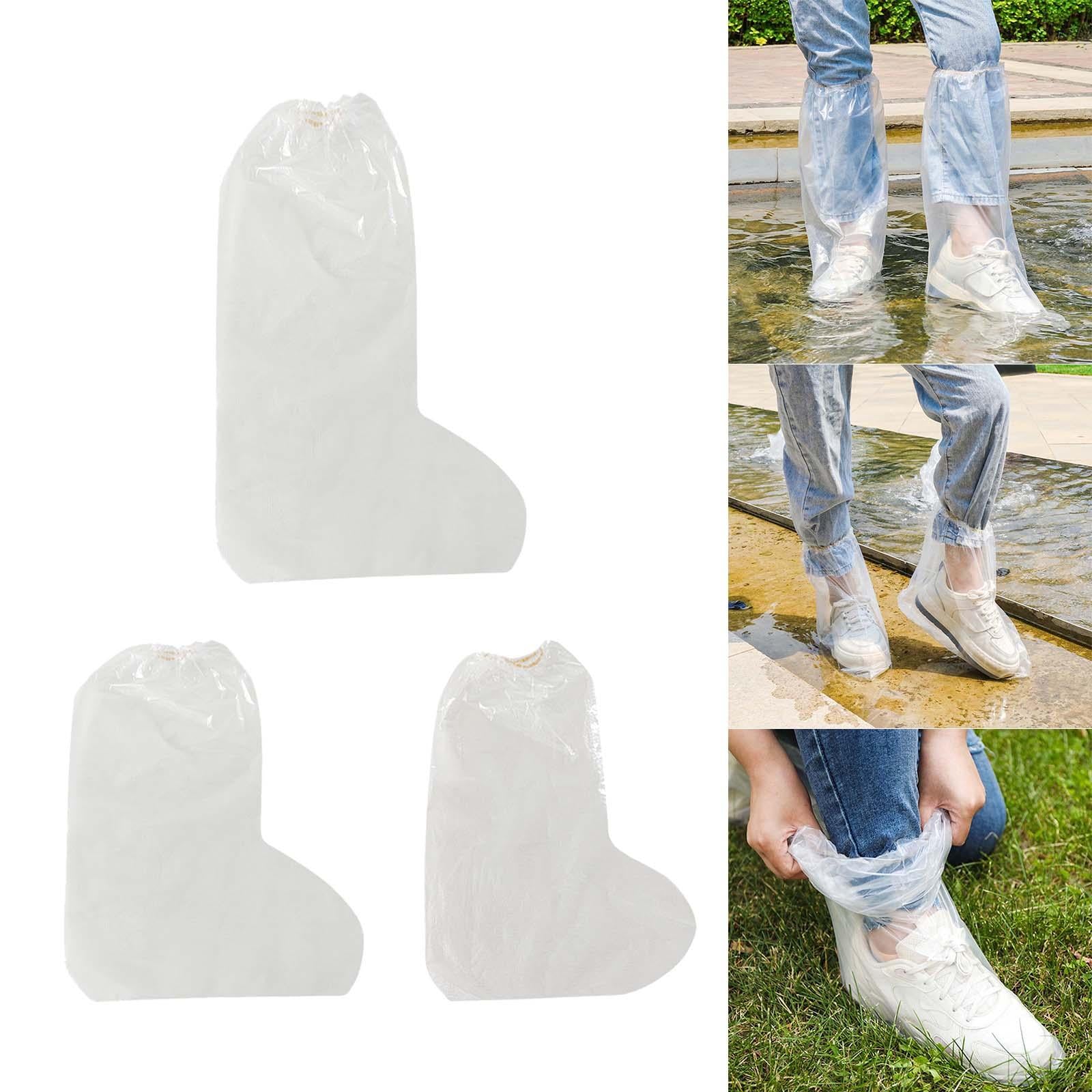 2x1PC Disposable Shoe Cover Waterproof Rainy Day Use Clear Rain Boots Cover