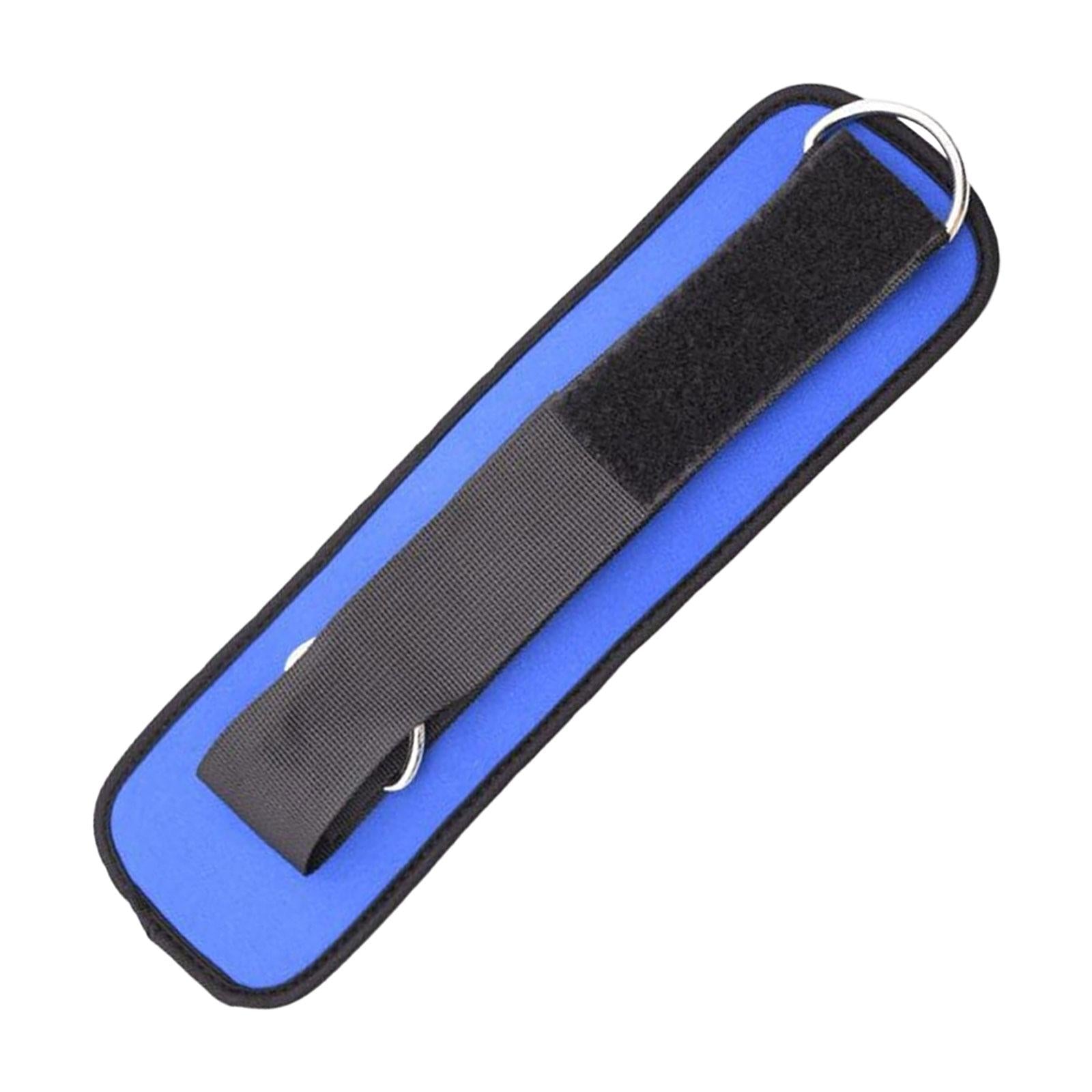 2xAnkle Strap Adjustable Workout Lower Body Exercises Ankle Cuff for Kickbacks Dual Rings Blue