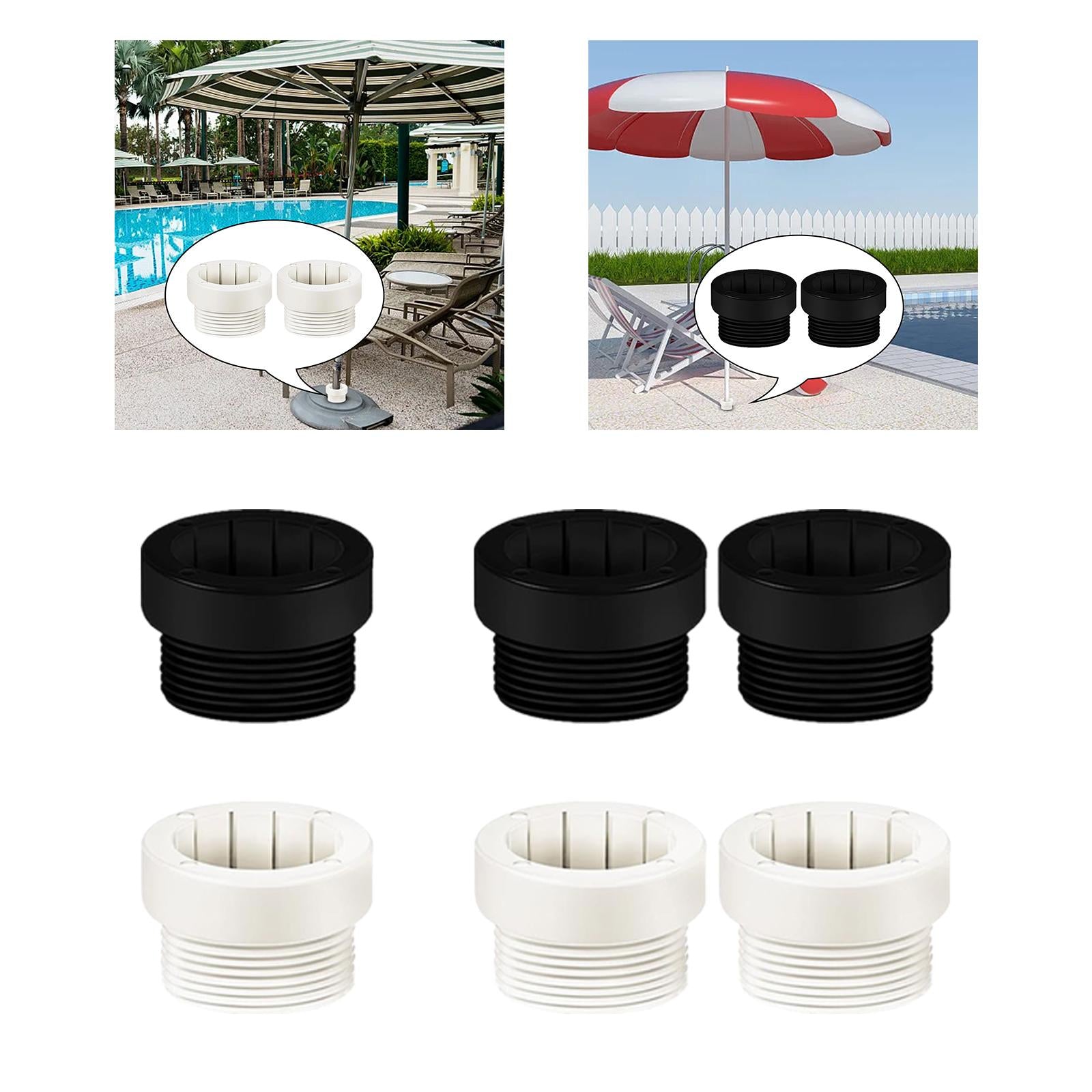 4xPool Umbrella Adapter Insert Swimming Pool Umbrellas Umbrella Sleeve Adapter Black 1pcs