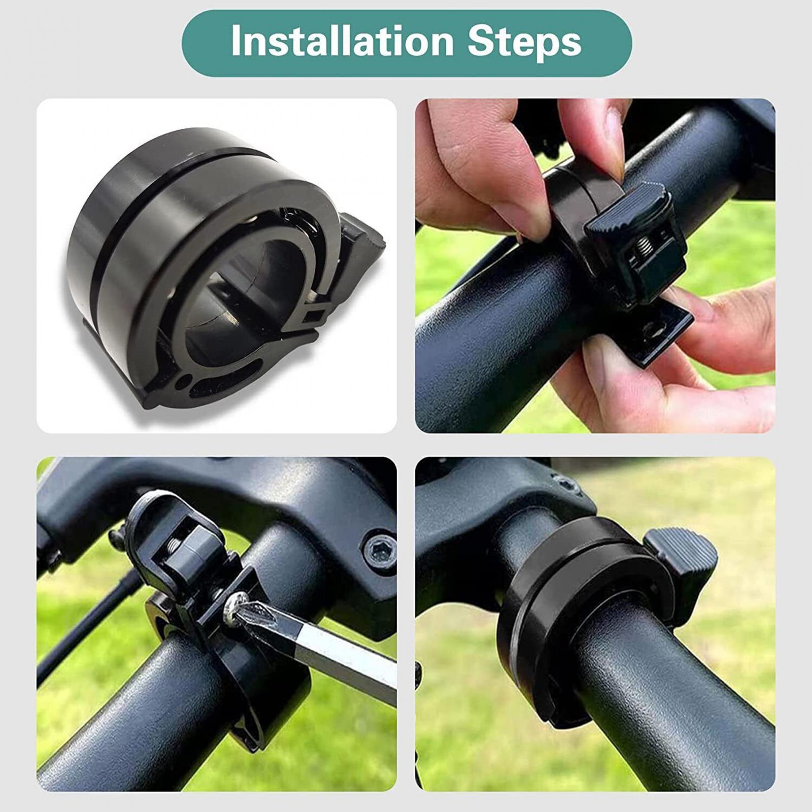 2xBike Bell Small Bicycle Warning Bell Waterproof Loud Sound Cycle Accessories Black