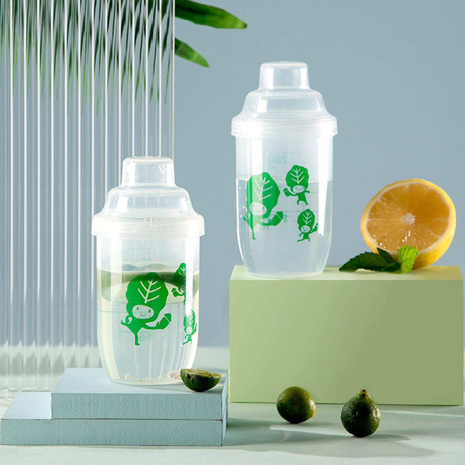 6xShaker Bottle with Scale Portable Milkshake Cup for Milkshakes Coffee Sports