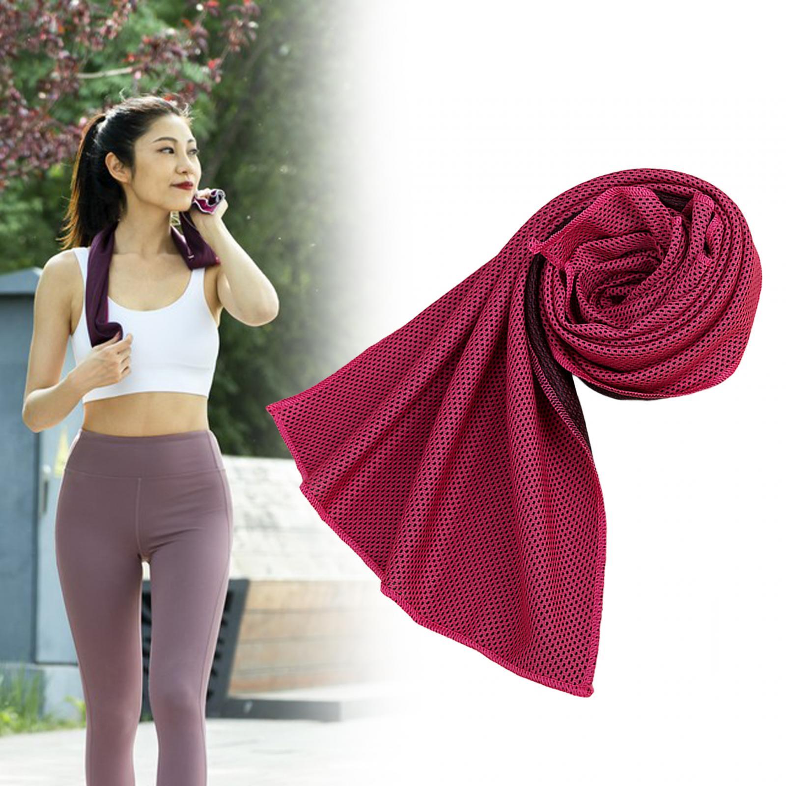 2xCooling Towel Breathable Fast Drying Ice Towel for Exercise Hot Weather rose red