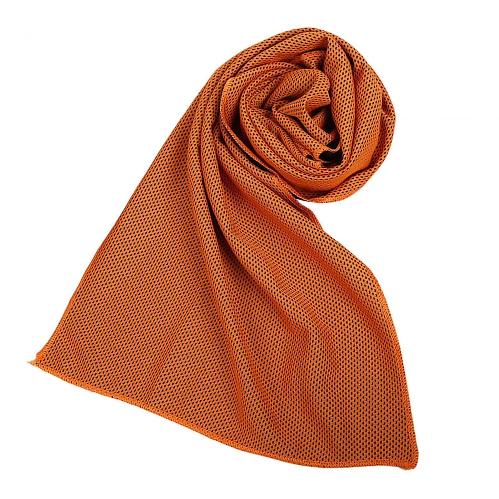 2xCooling Towel Breathable Fast Drying Ice Towel for Exercise Hot Weather orange
