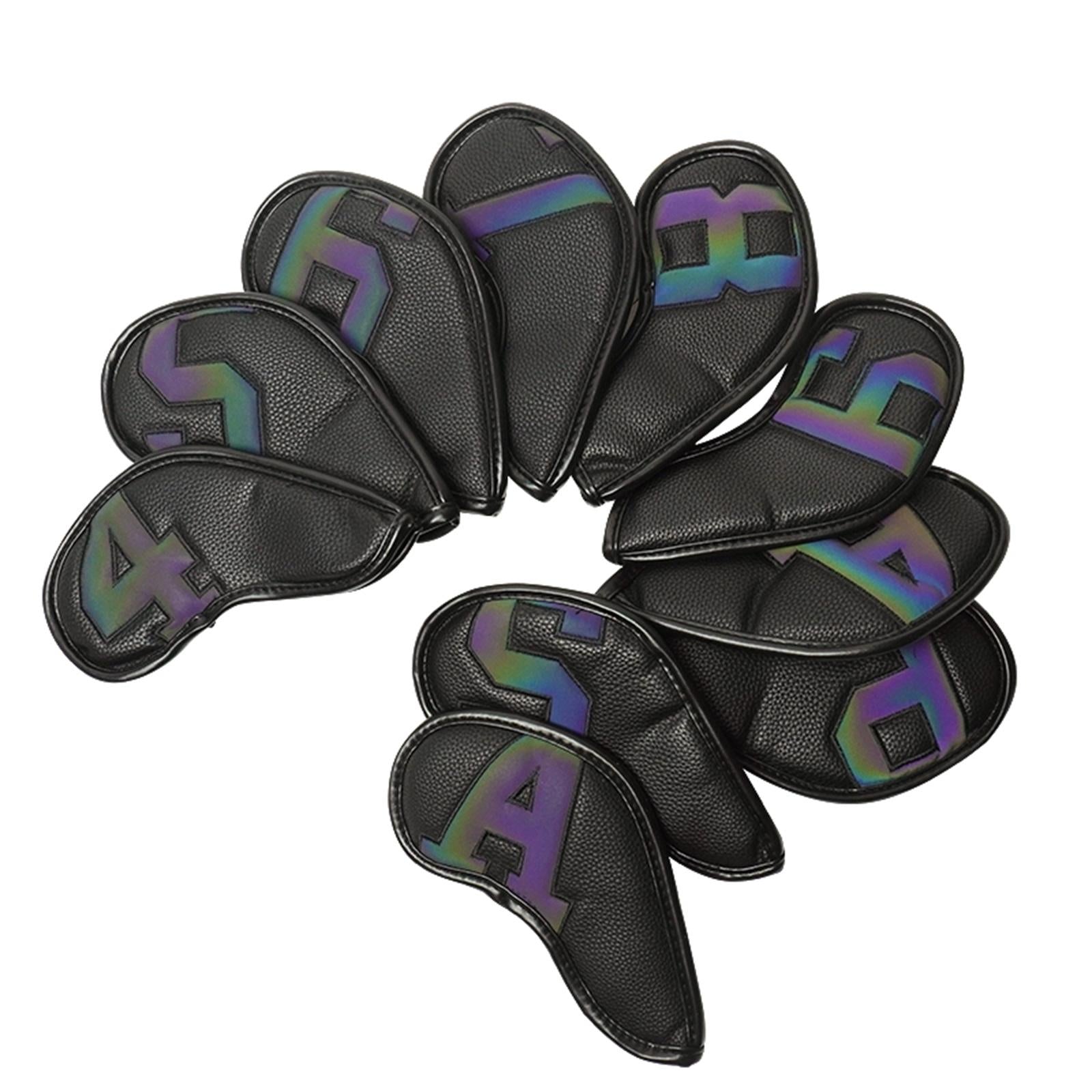 10Pcs Golf Iron Covers Set Trendy Wrap Socks Waterproof Golf Club Head Cover