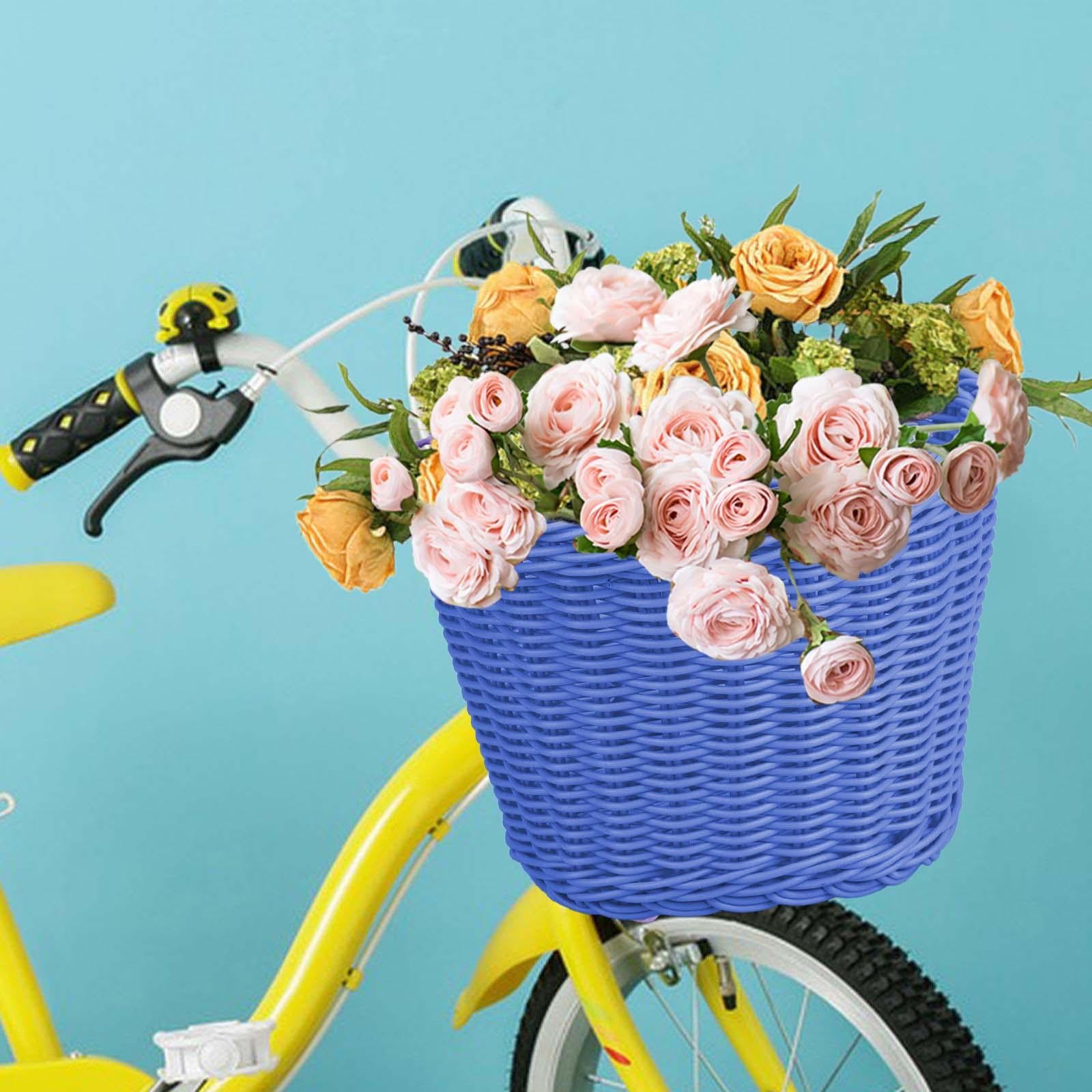 Kids Bike Basket Front Bicycle Cargo Rack Bag Travel Picnic Tricycle Baskets Blue