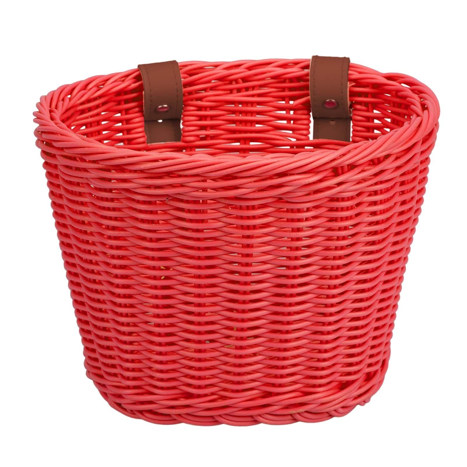 Kids Bike Basket Front Bicycle Cargo Rack Bag Travel Picnic Tricycle Baskets Red