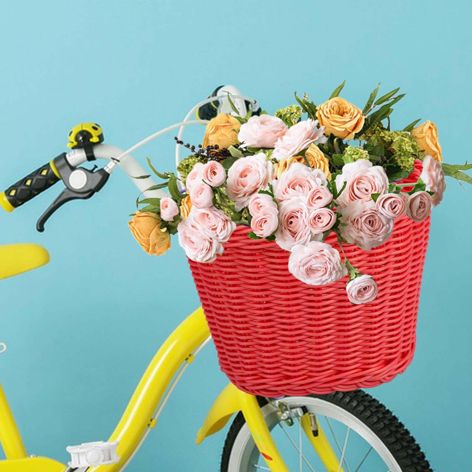 Kids Bike Basket Front Bicycle Cargo Rack Bag Travel Picnic Tricycle Baskets Red