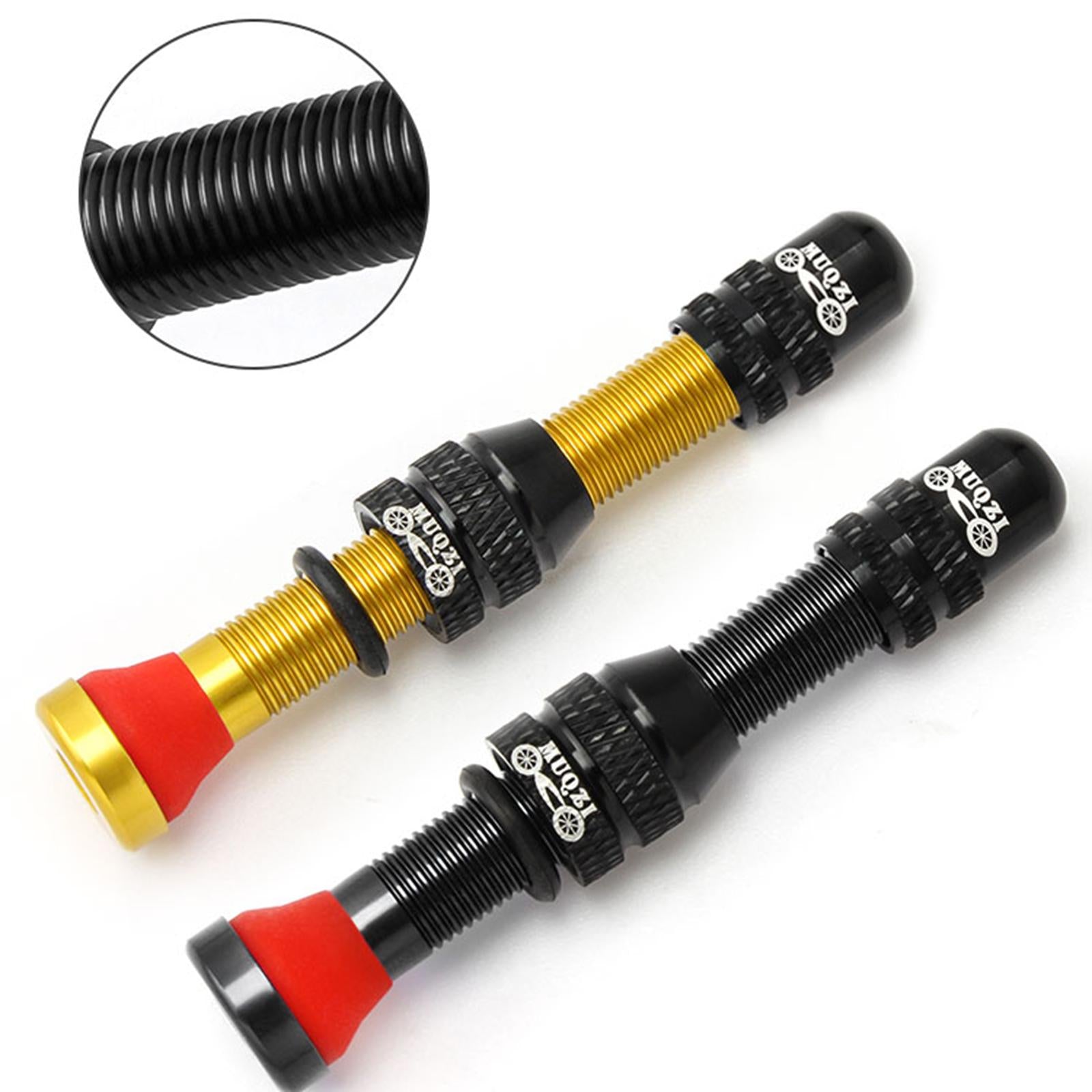 Bike Valve Durable Road Bike A/V Tubeless Rim Valve for Road Bicycle Black