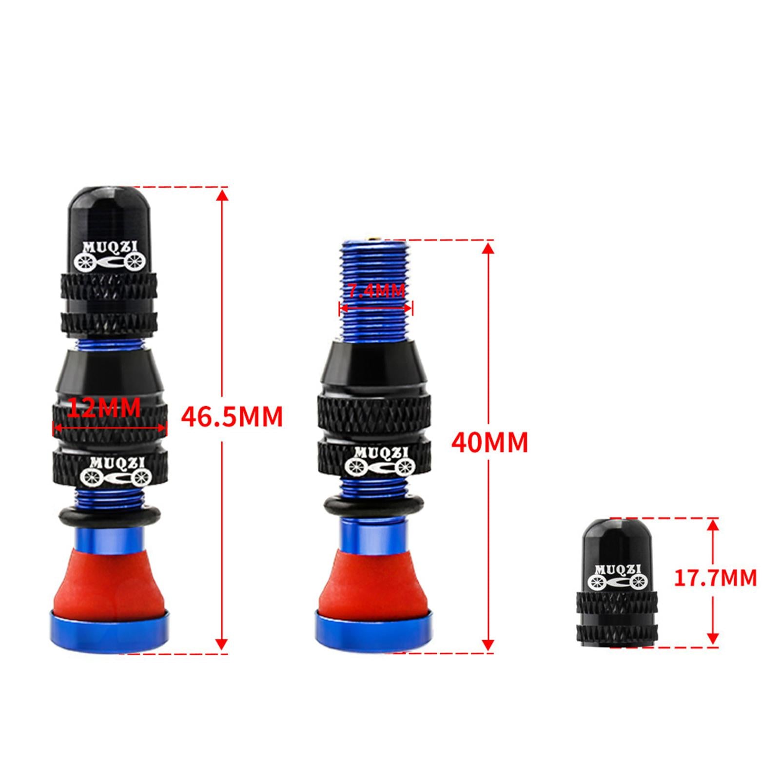Bike Valve Durable Road Bike A/V Tubeless Rim Valve for Road Bicycle Blue