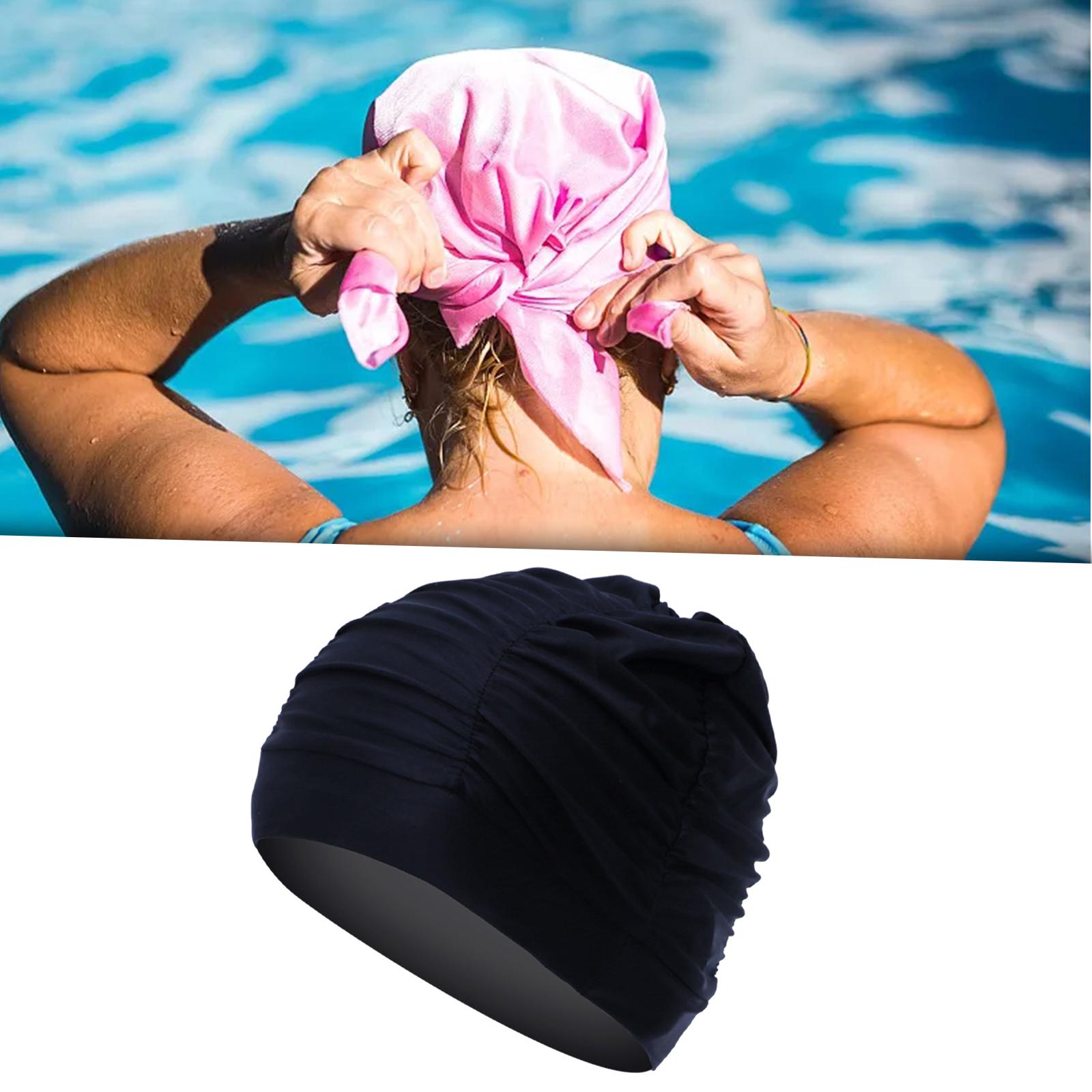 Swim Hat Swim Bathing Hat for Summer Beach Water Sport Surf Adults Black