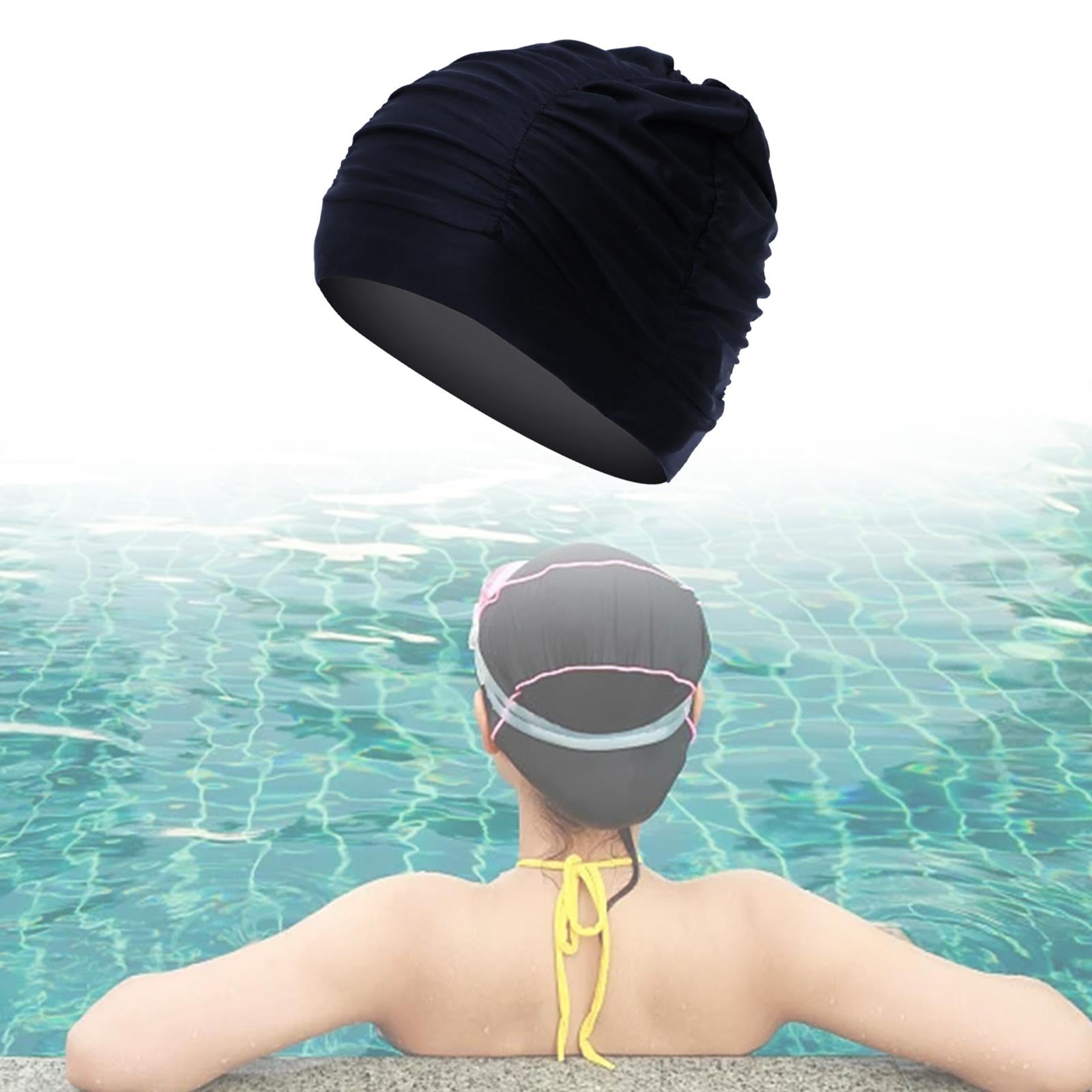 Swim Hat Swim Bathing Hat for Summer Beach Water Sport Surf Adults Black