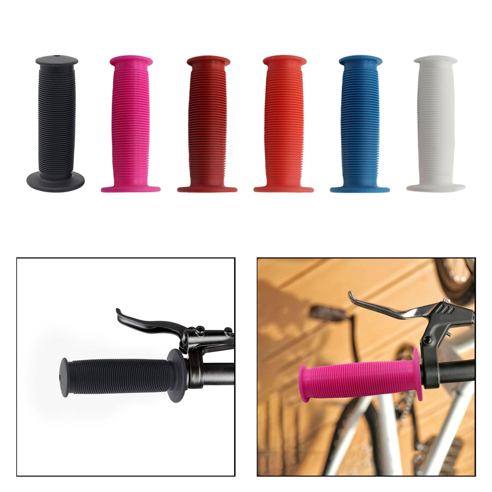 2xBike Handlebar Grip Durable Bicycle Handle Grips for Biking Skateboard Bikes Black