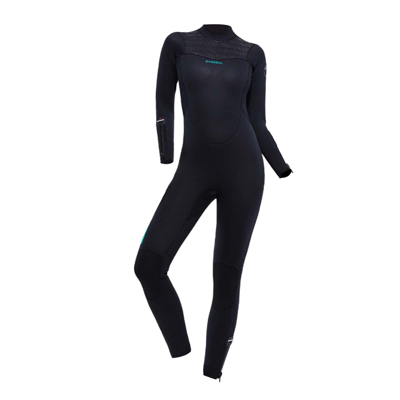 Diving Wetsuit Sailing Keep Warm Thermal Full suits Workout Back Zip Wetsuit L Female Black