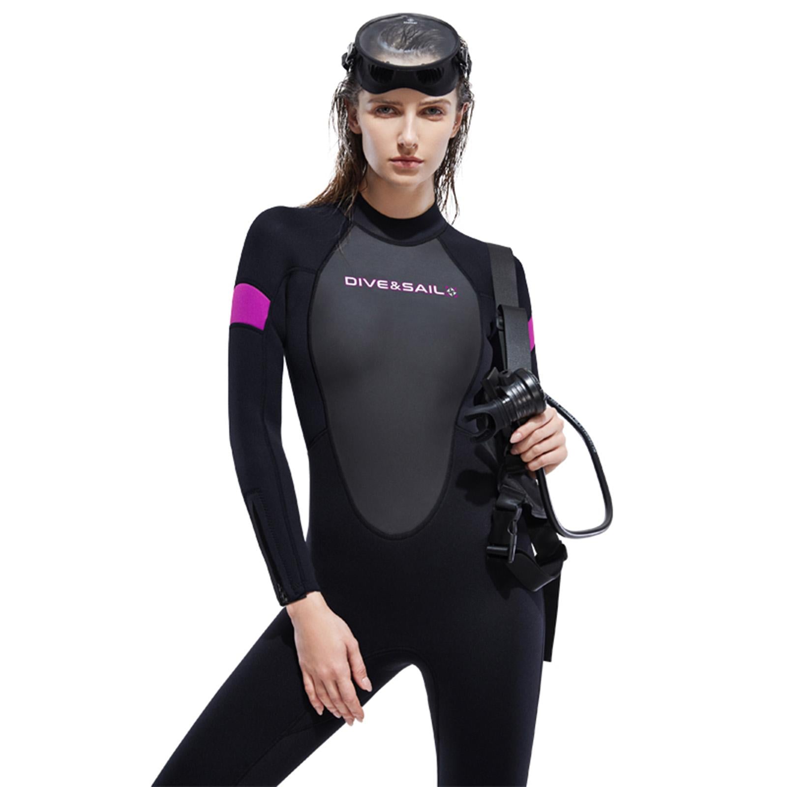 Diving Wetsuit Sailing Keep Warm Thermal Full suits Workout Back Zip Wetsuit XL Female Black