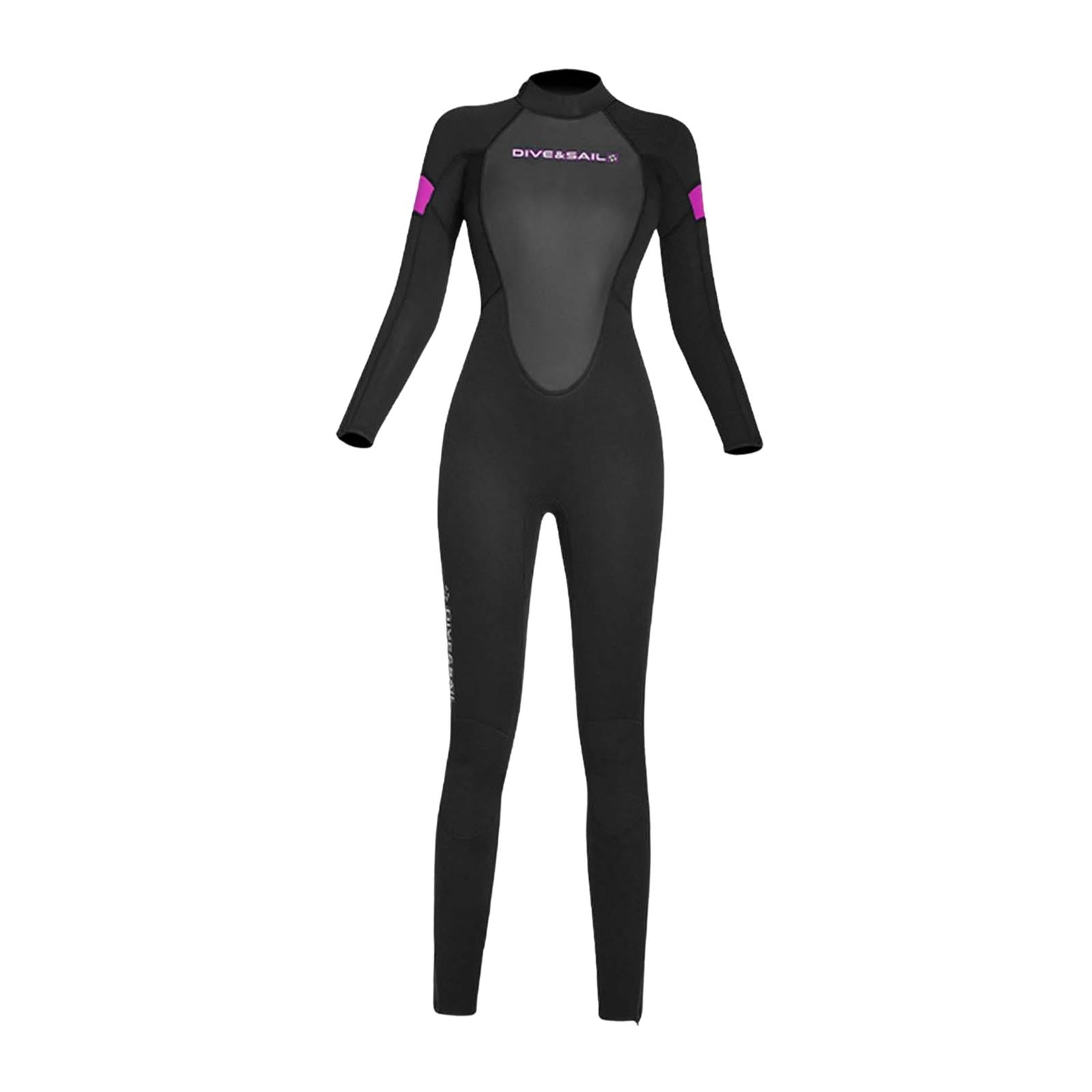 Diving Wetsuit Sailing Keep Warm Thermal Full suits Workout Back Zip Wetsuit XL Female Black