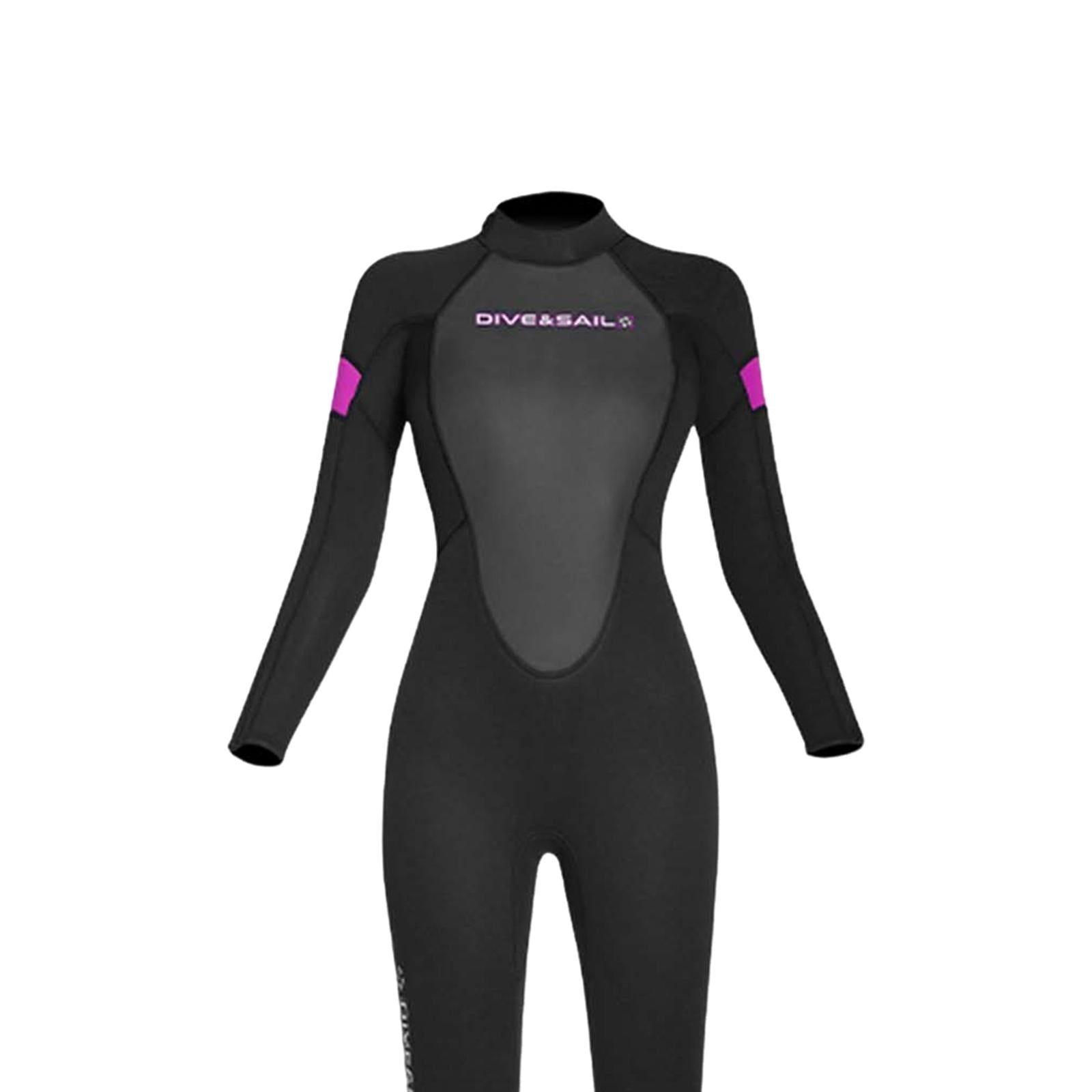 Diving Wetsuit Sailing Keep Warm Thermal Full suits Workout Back Zip Wetsuit 2XL Female Black