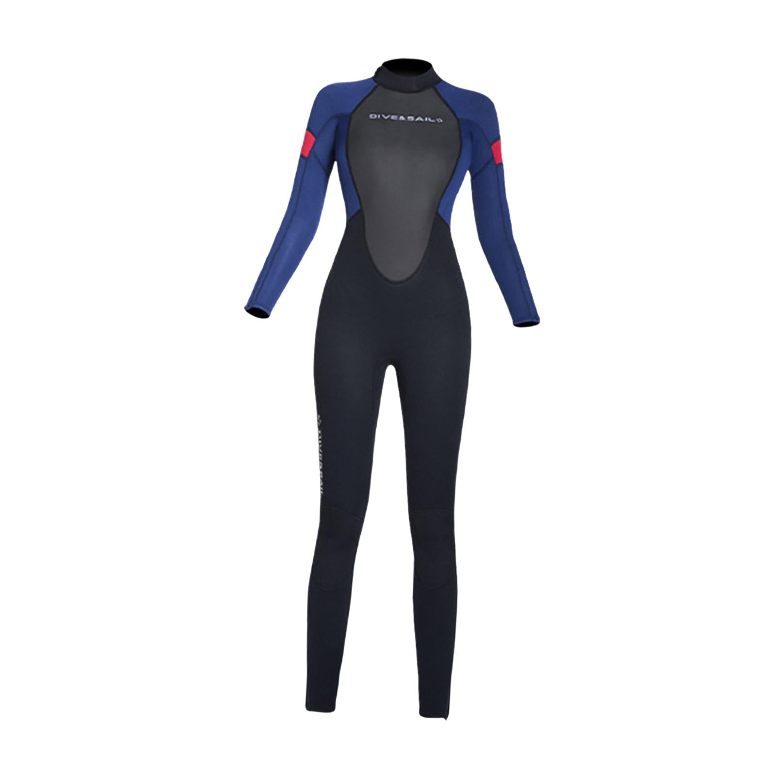 Diving Wetsuit Sailing Keep Warm Thermal Full suits Workout Back Zip Wetsuit L Female Dark Blue