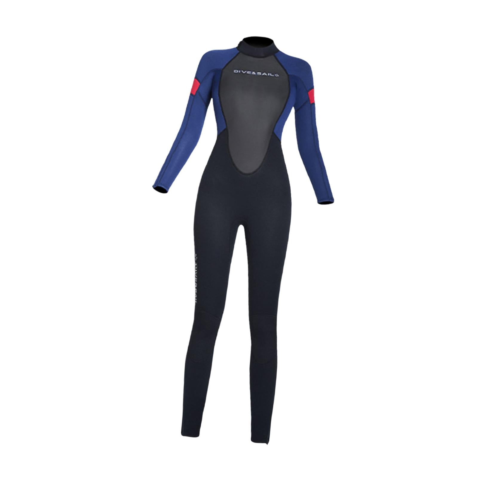 Diving Wetsuit Sailing Keep Warm Thermal Full suits Workout Back Zip Wetsuit L Female Dark Blue
