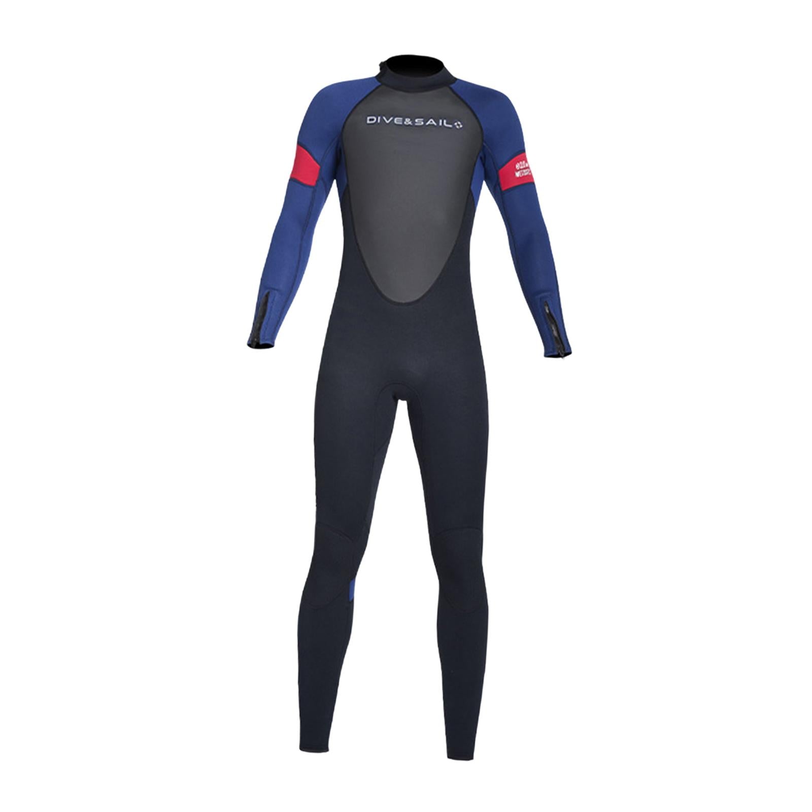 Diving Wetsuit Sailing Keep Warm Thermal Full suits Workout Back Zip Wetsuit L Male Dark Blue
