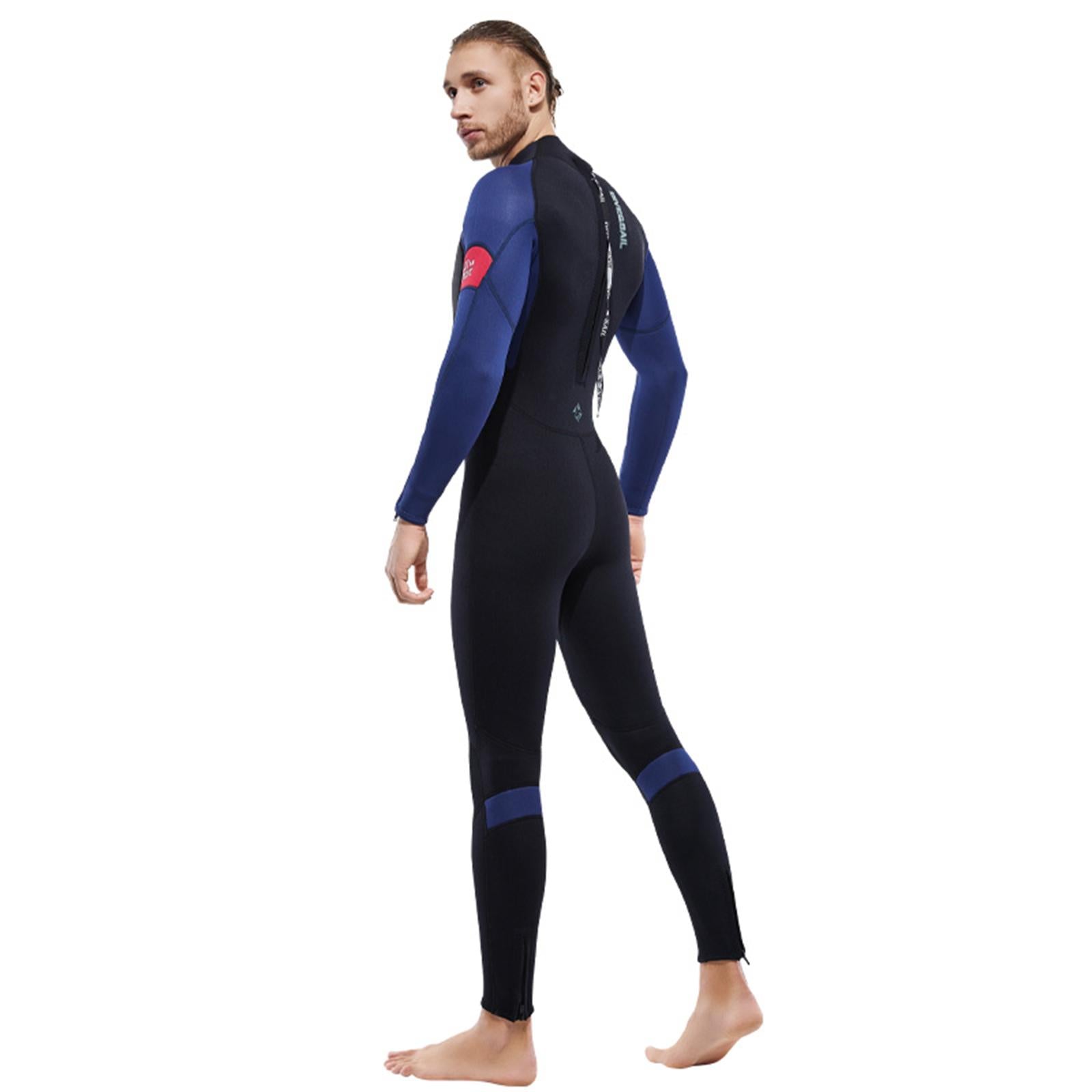 Diving Wetsuit Sailing Keep Warm Thermal Full suits Workout Back Zip Wetsuit 3XL Male Dark Blue