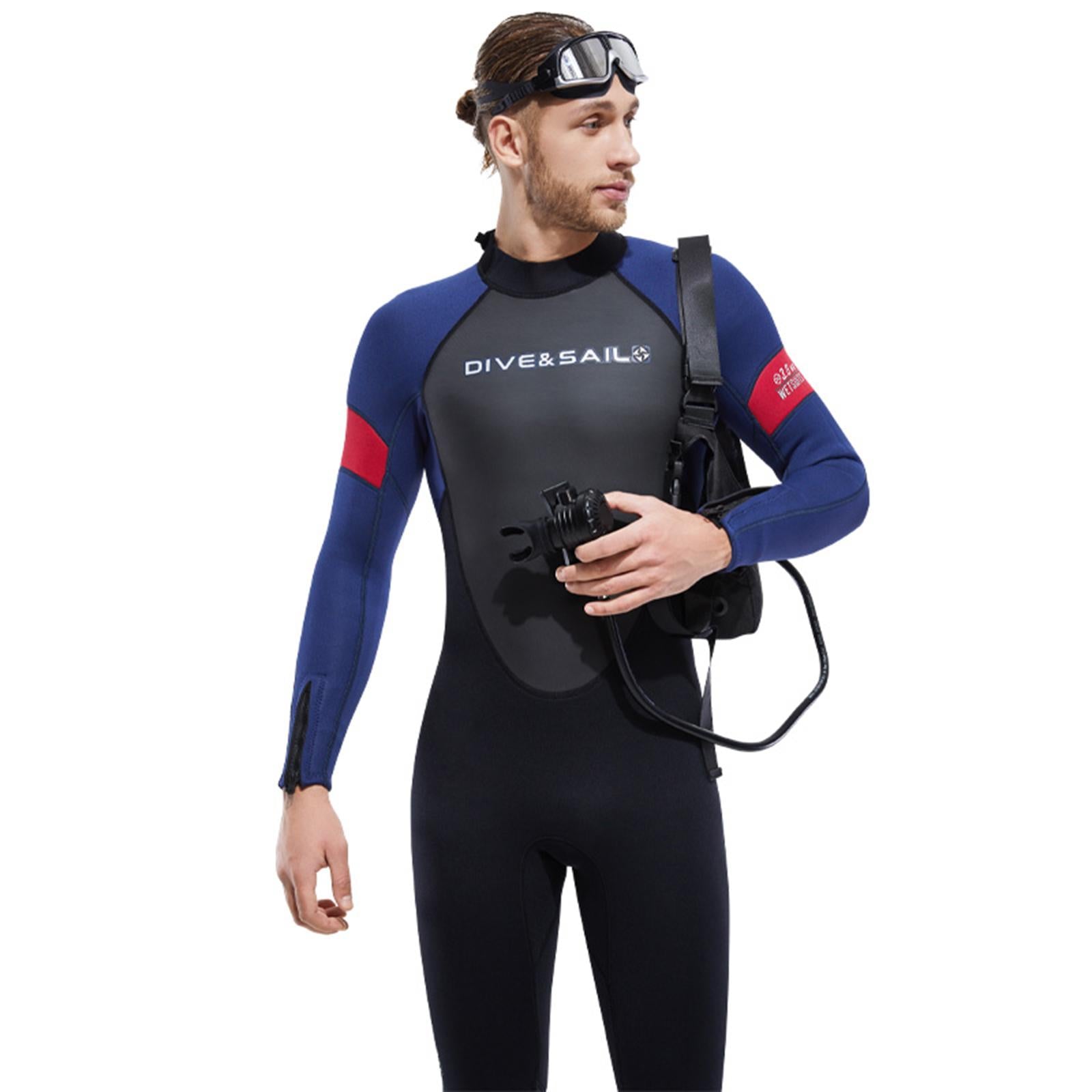 Diving Wetsuit Sailing Keep Warm Thermal Full suits Workout Back Zip Wetsuit 3XL Male Dark Blue