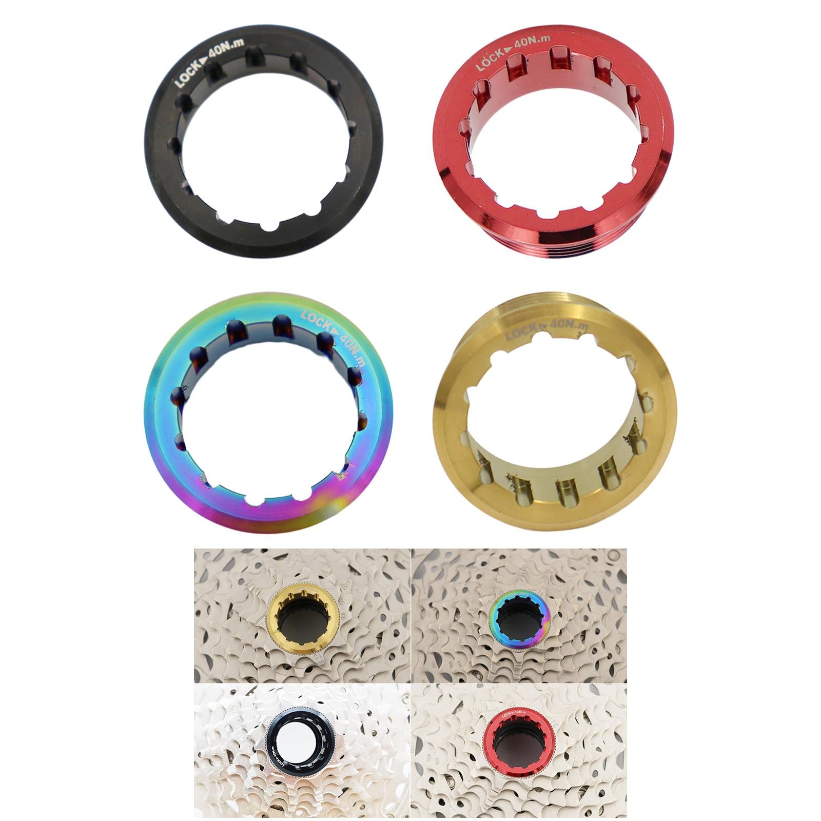 Flywheel Ring Covers Waterproof Titanium Alloy Bike Cassette Lock Rings Black